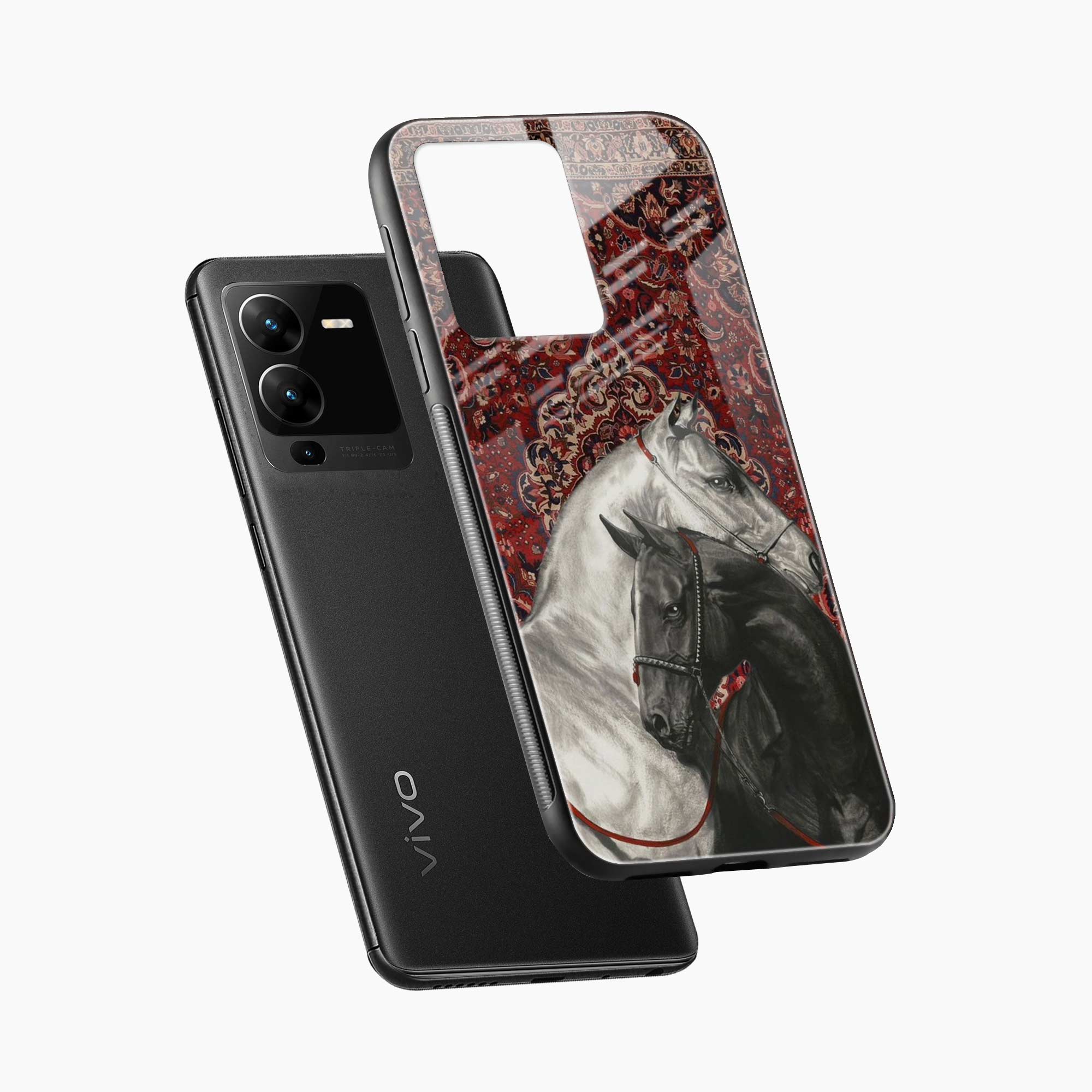 Black And White Horse Vivo V25 Pro Back Cover