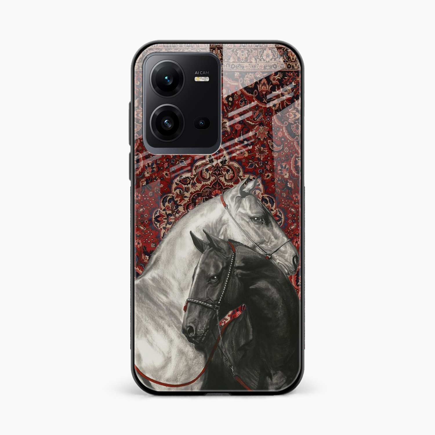 Black And White Horse Vivo V25 Back Cover