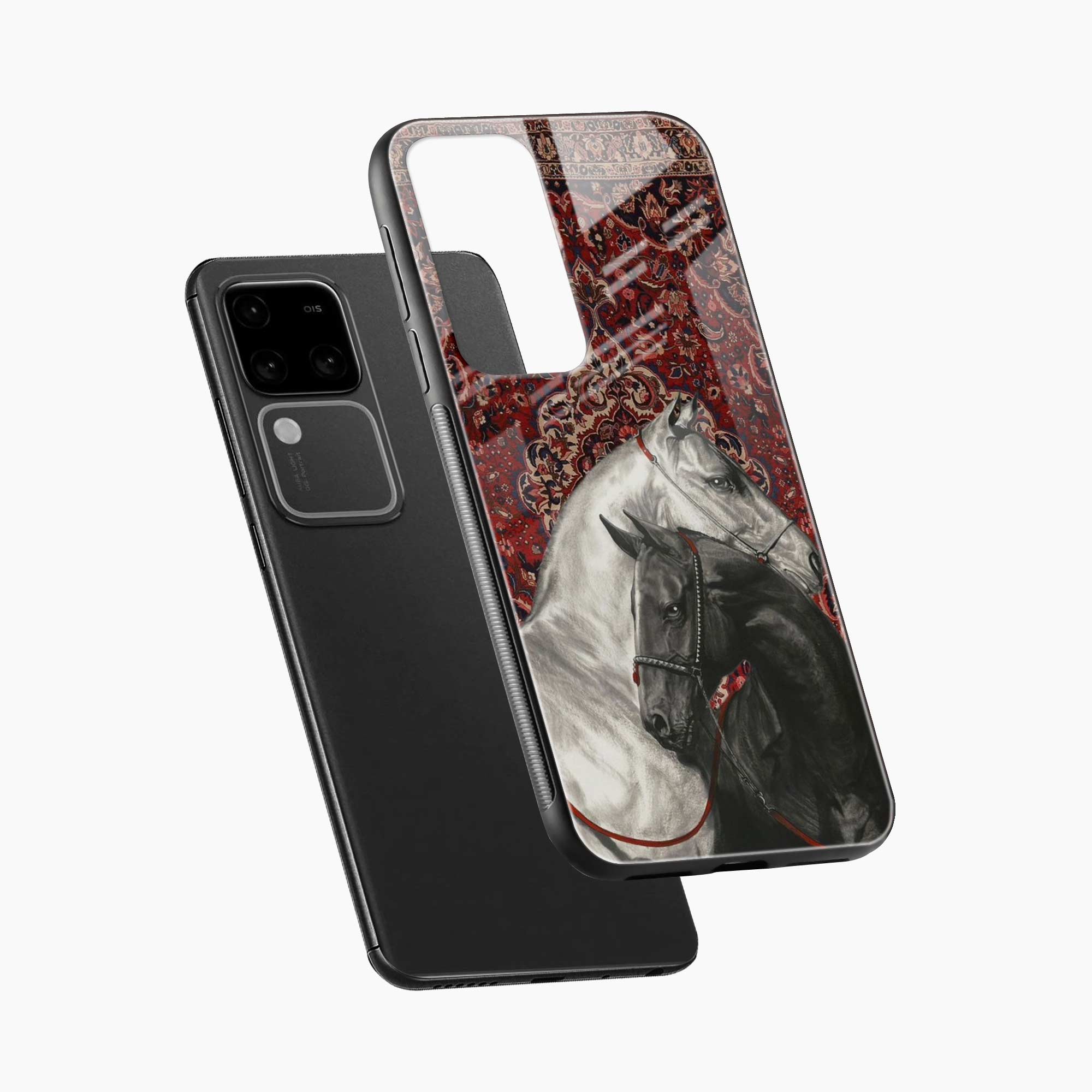 Black And White Horse Vivo V30 Back Cover
