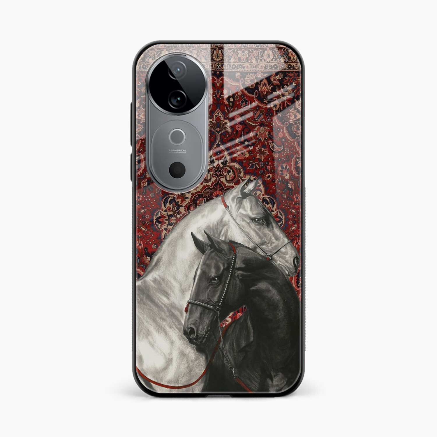 Black And White Horse Vivo V40 5G Back Cover