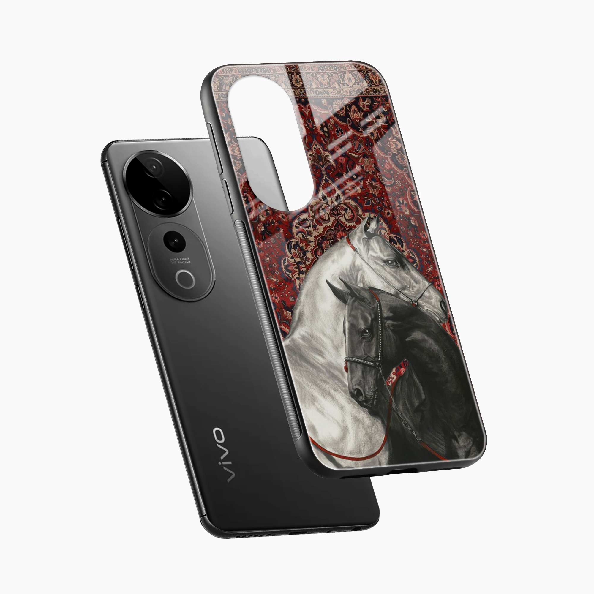 Black And White Horse Vivo V40 Pro 5G Back Cover
