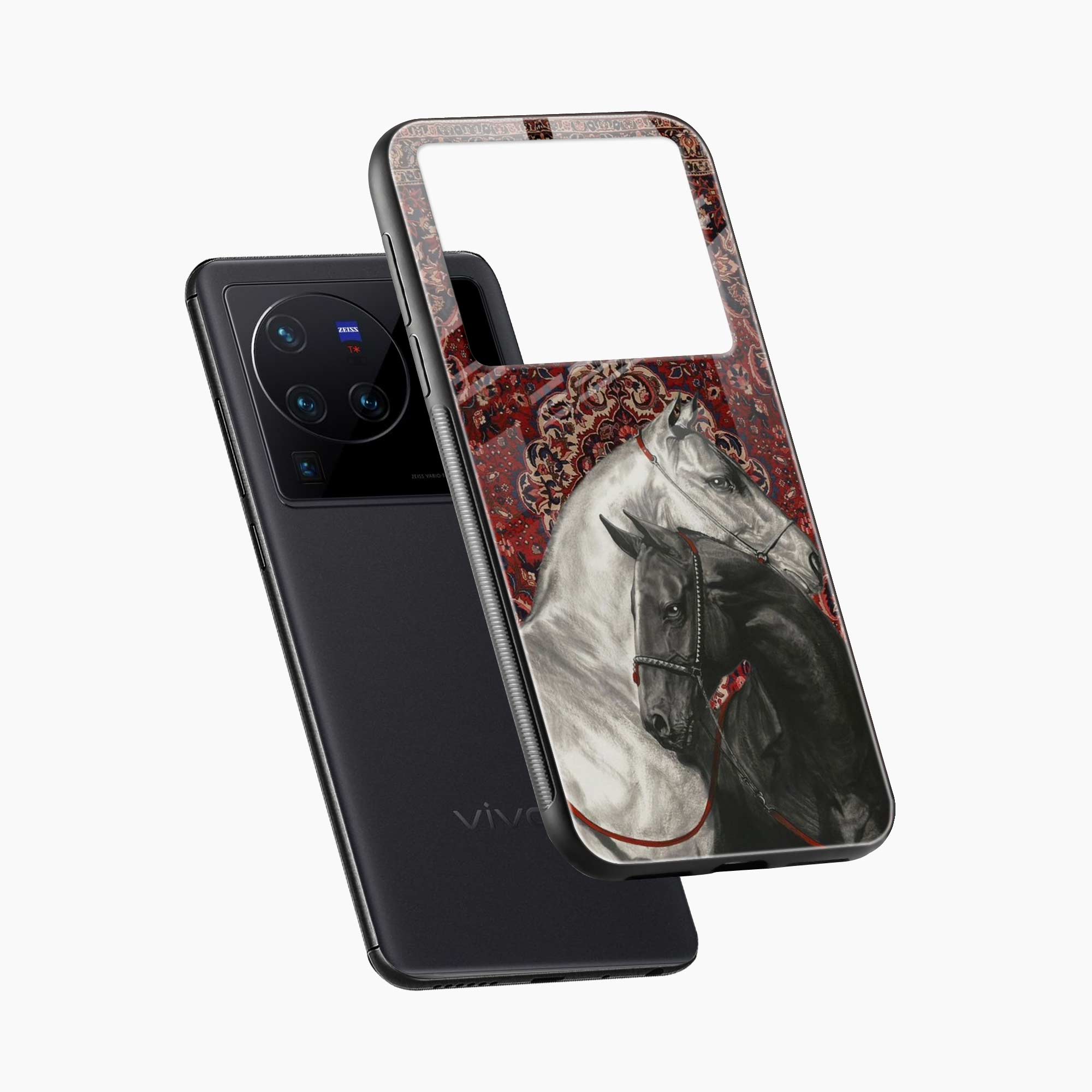 Black And White Horse Vivo X80 Pro Back Cover