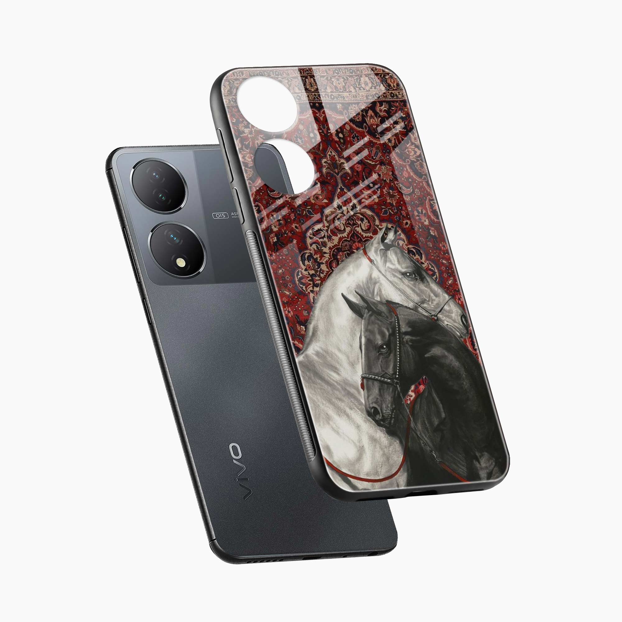 Black And White Horse Vivo Y100 Back Cover