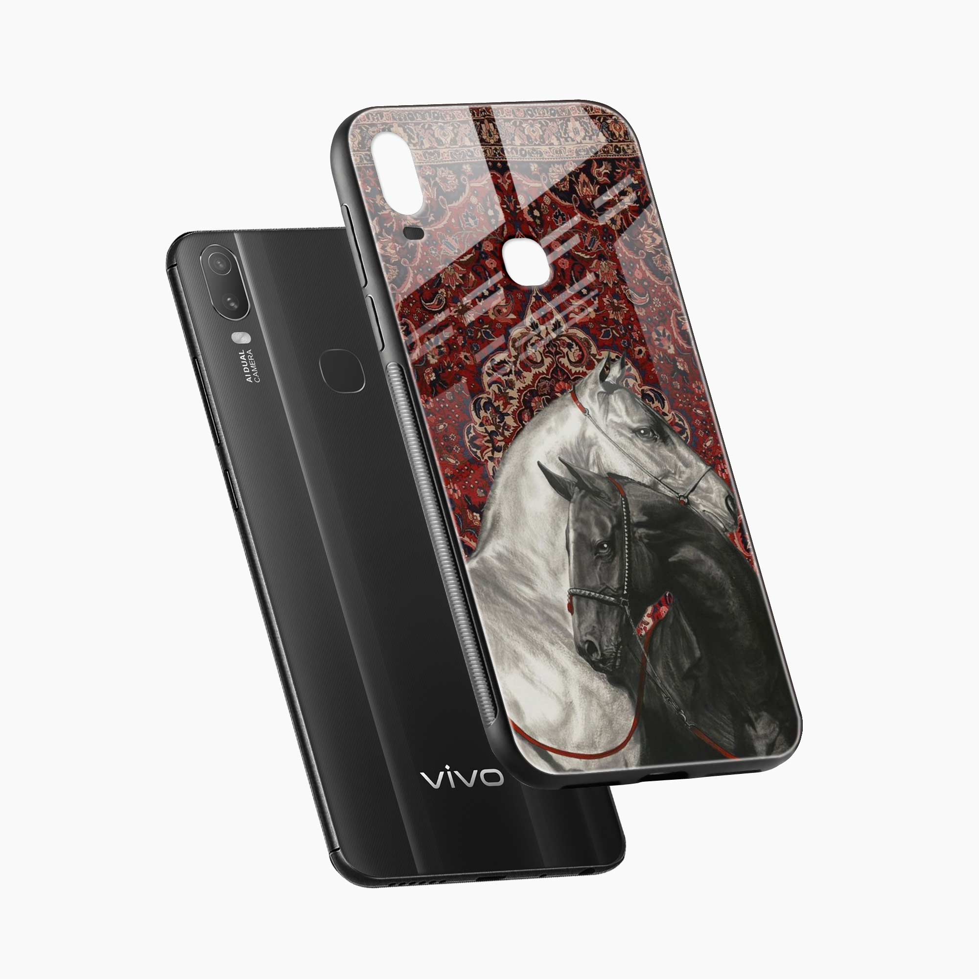 Black And White Horse Vivo Y11 Back Cover