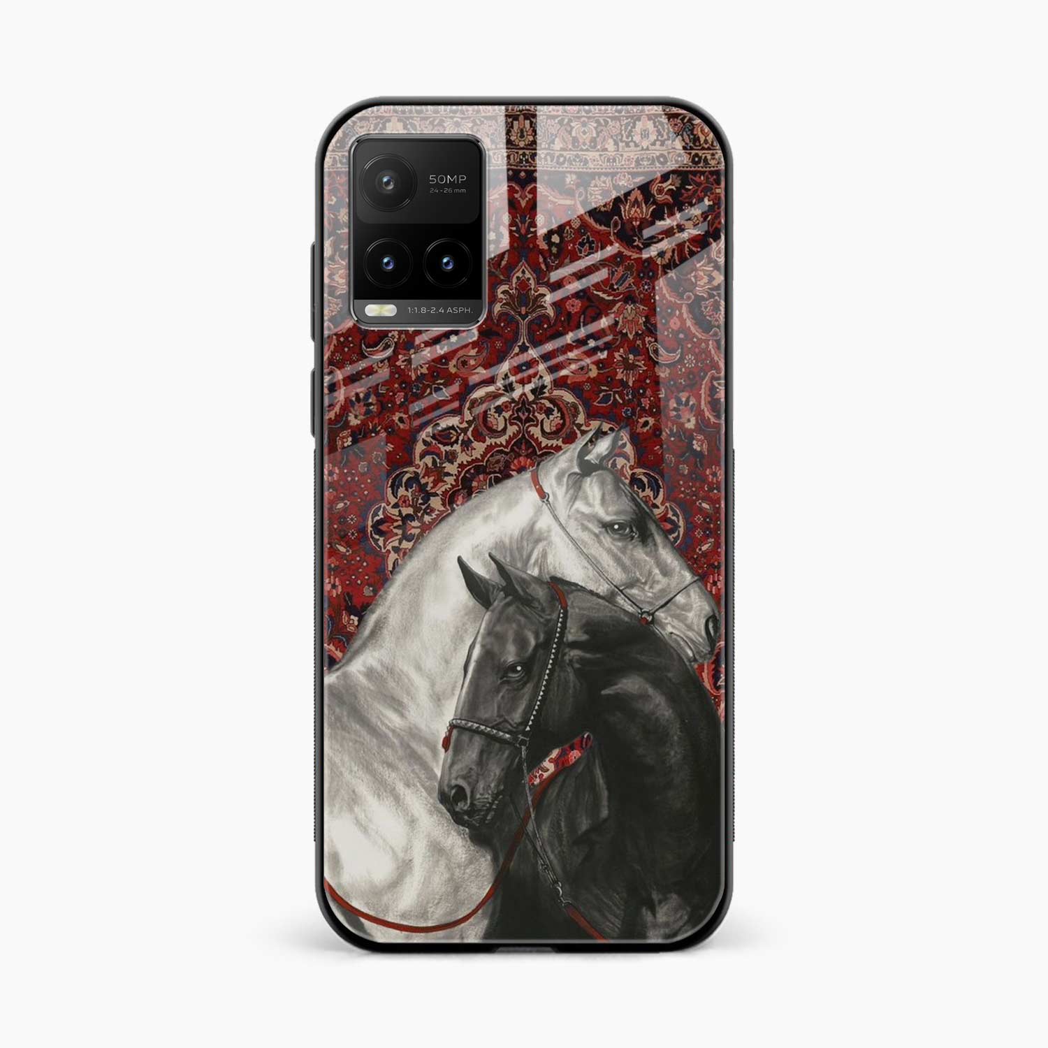 Black And White Horse Vivo Y21s Back Cover