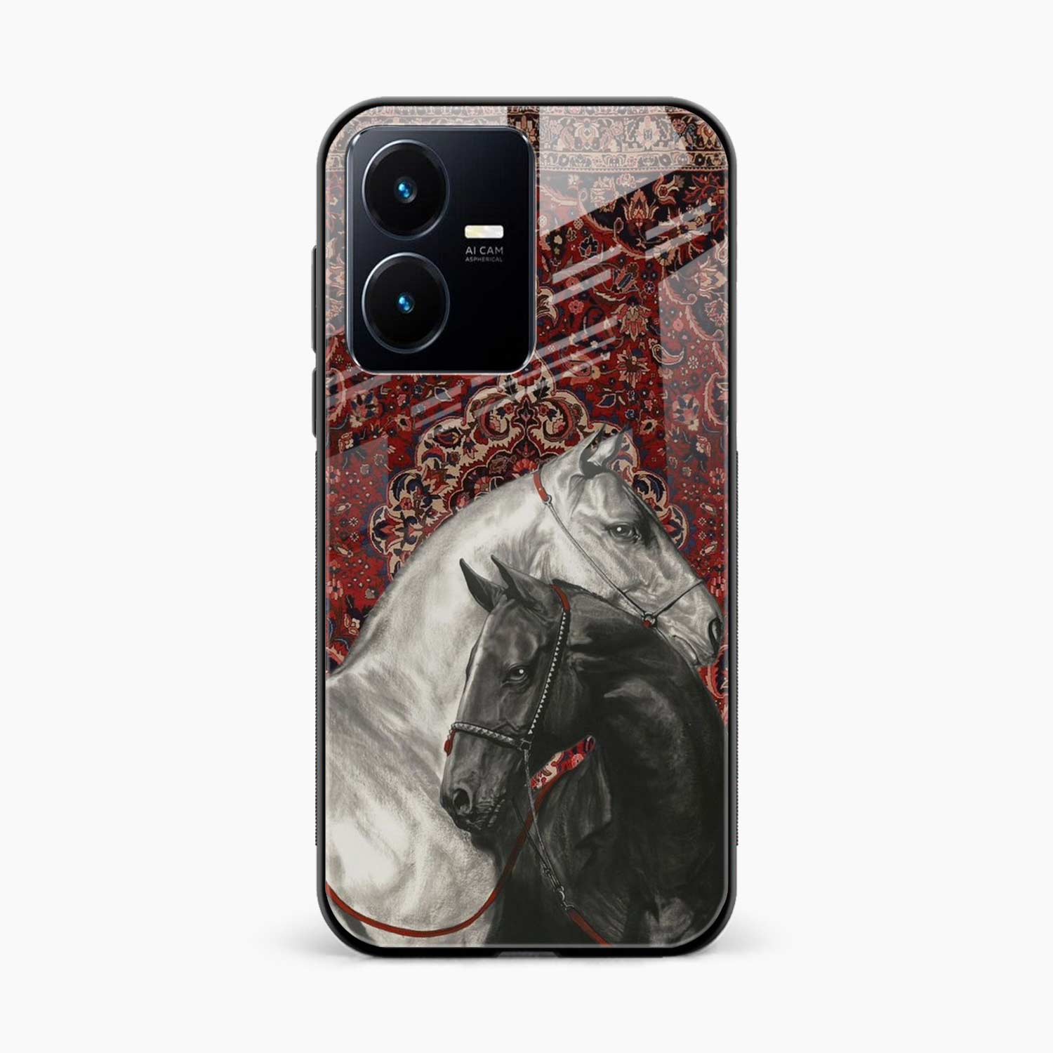 Black And White Horse Vivo Y22 Back Cover