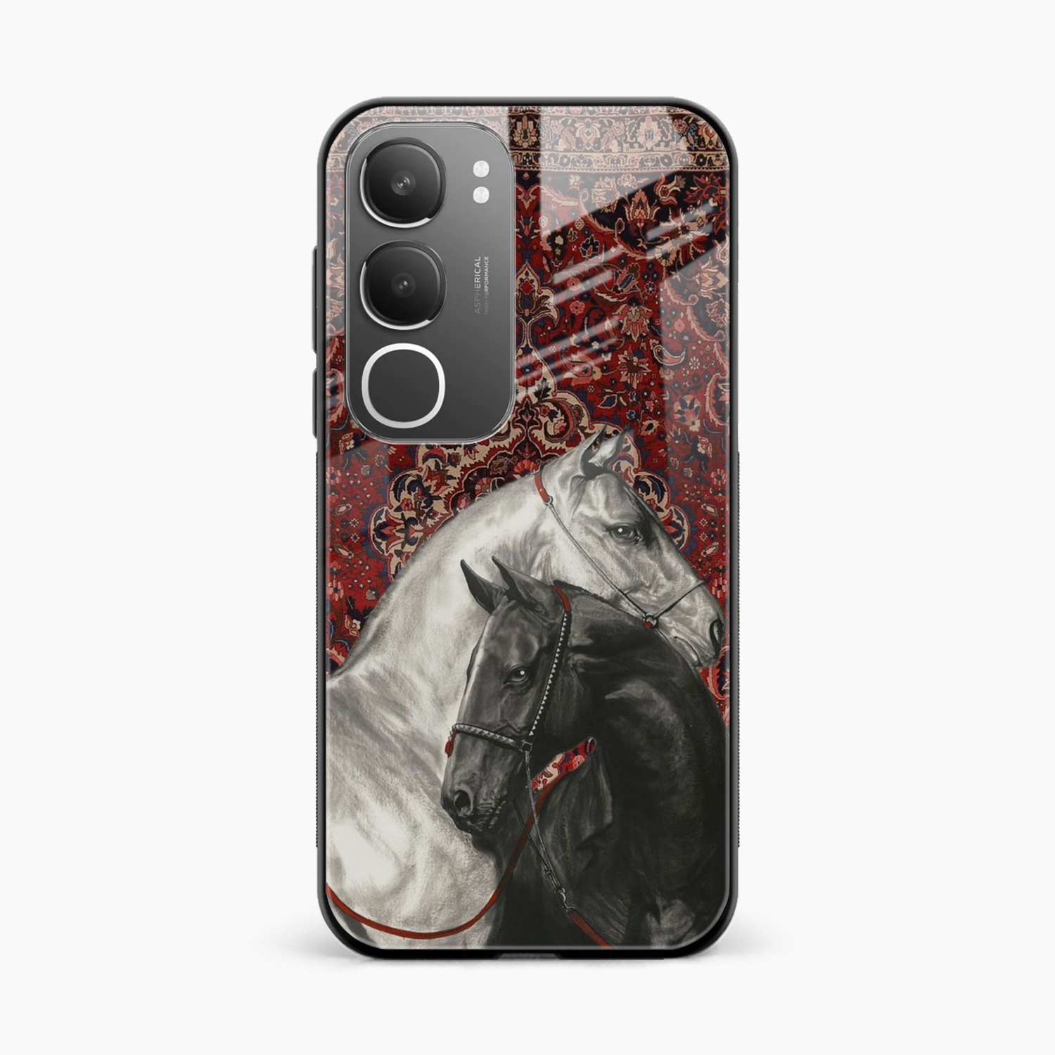 Black And White Horse Vivo Y29 5G Back Cover