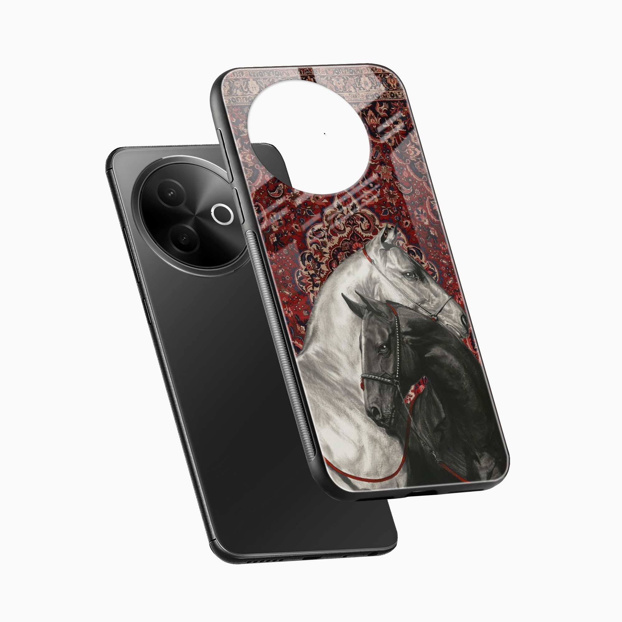 Black And White Horse Vivo Y39 5G Back Cover