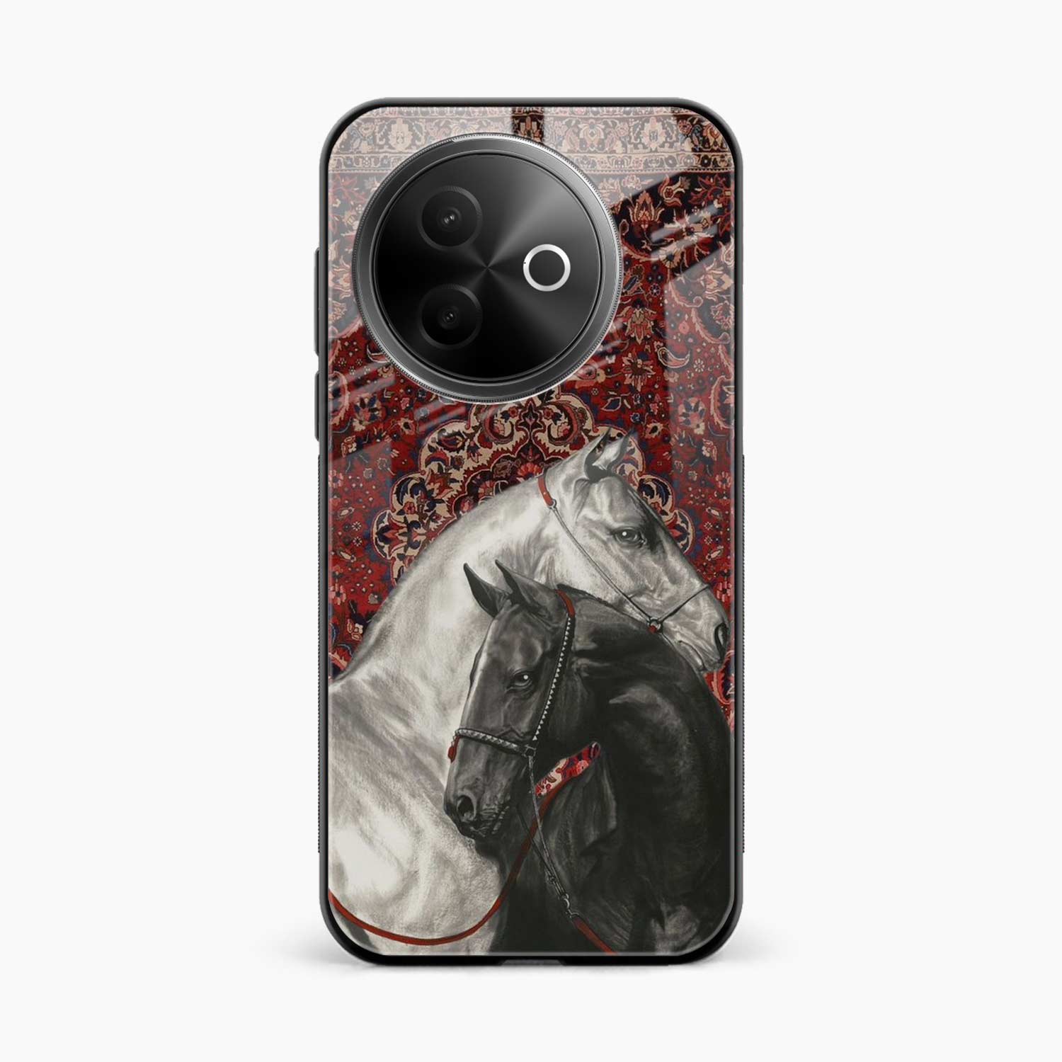 Black And White Horse Vivo Y39 5G Back Cover