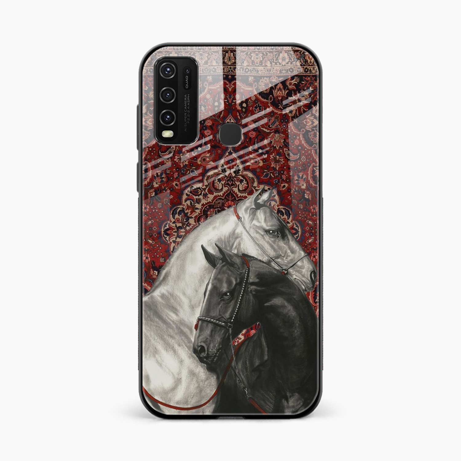 Black And White Horse Vivo Y50 Back Cover