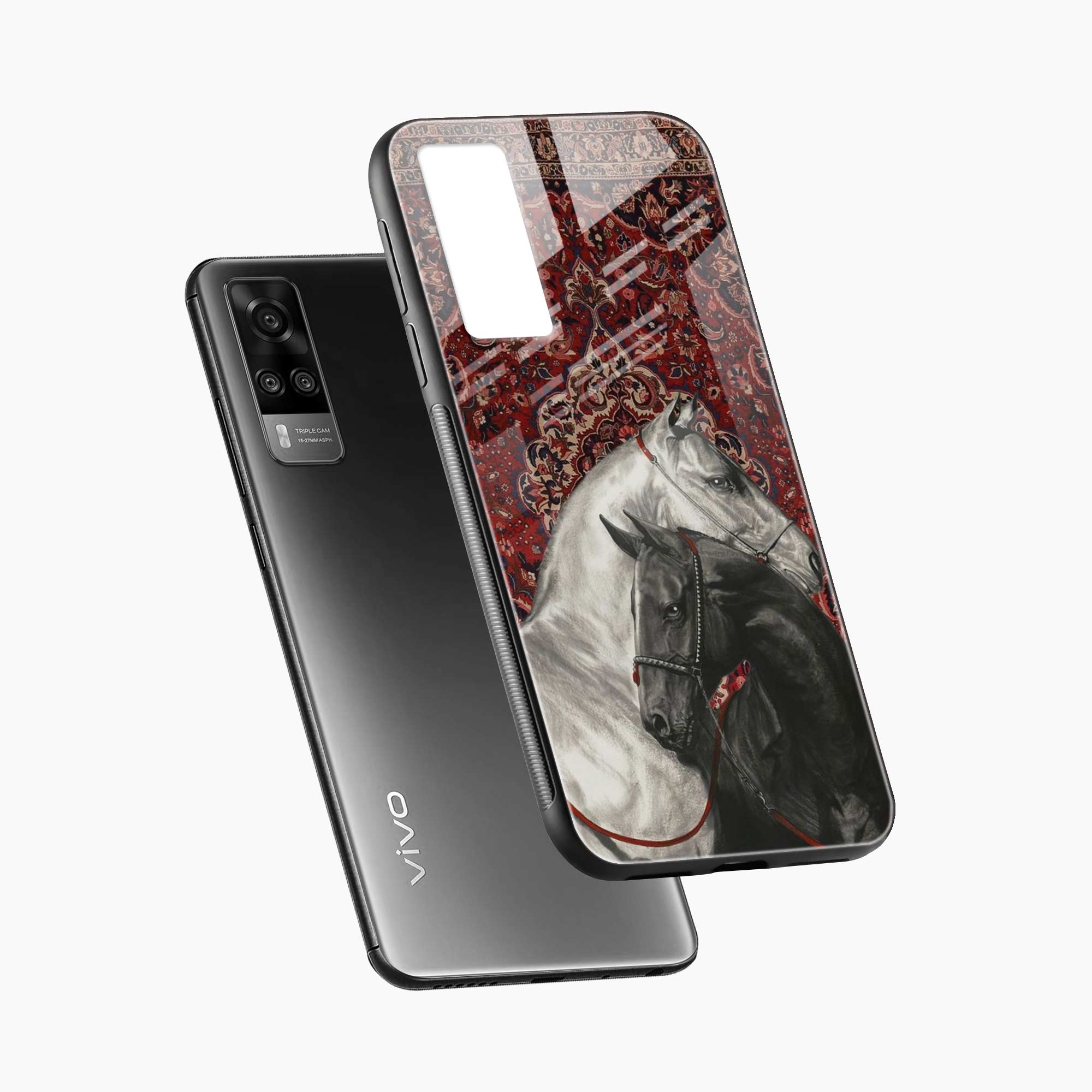 Black And White Horse Vivo Y51a Back Cover