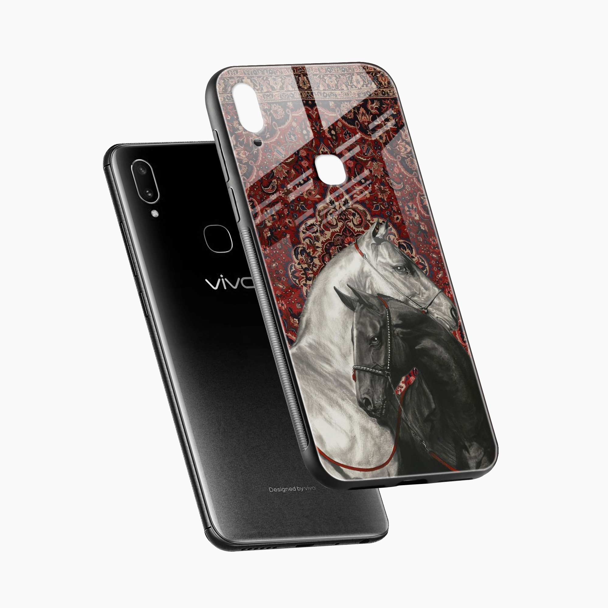 Black And White Horse Vivo Y93 Back Cover
