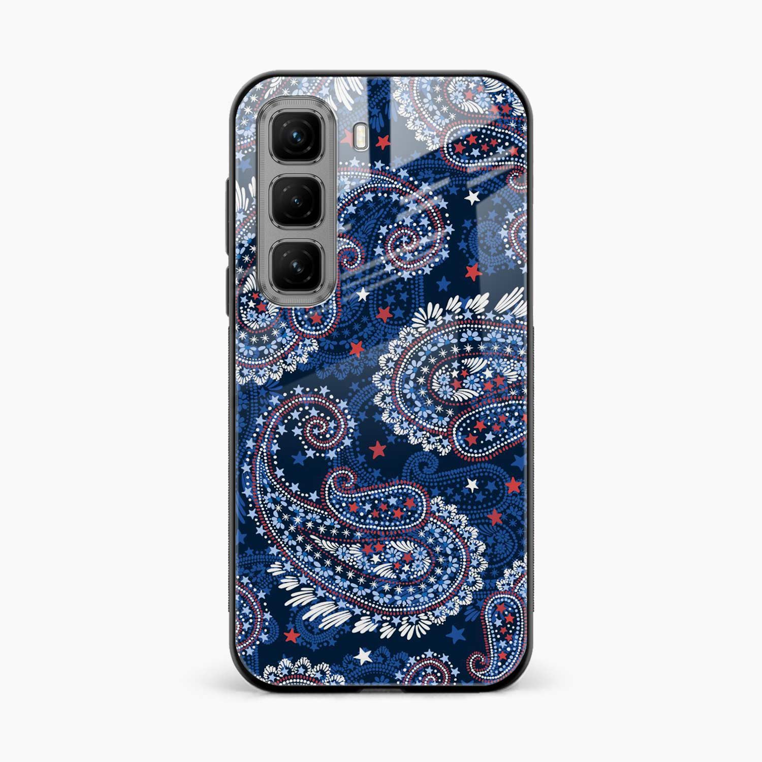 Blue Colored Classical Pattern Infinix Hot 50 5G Back Cover