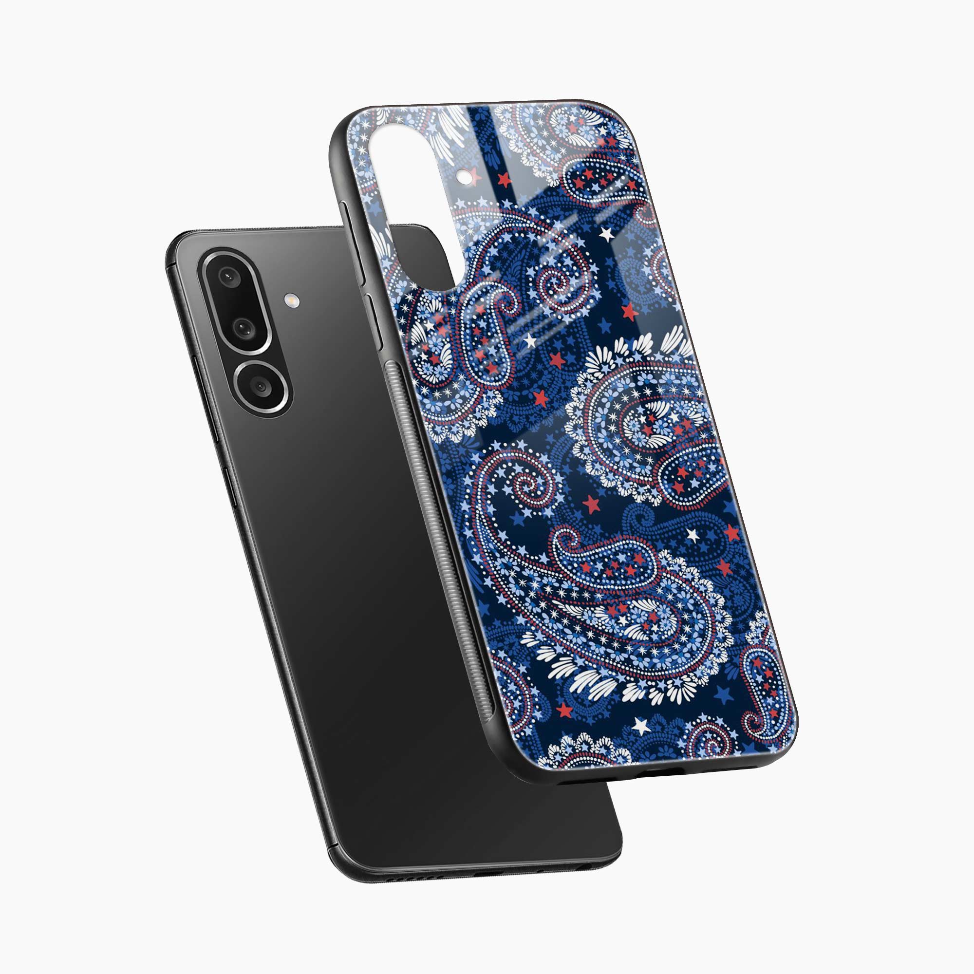 Blue Colored Classical Pattern Samsung F36 5G Back Cover