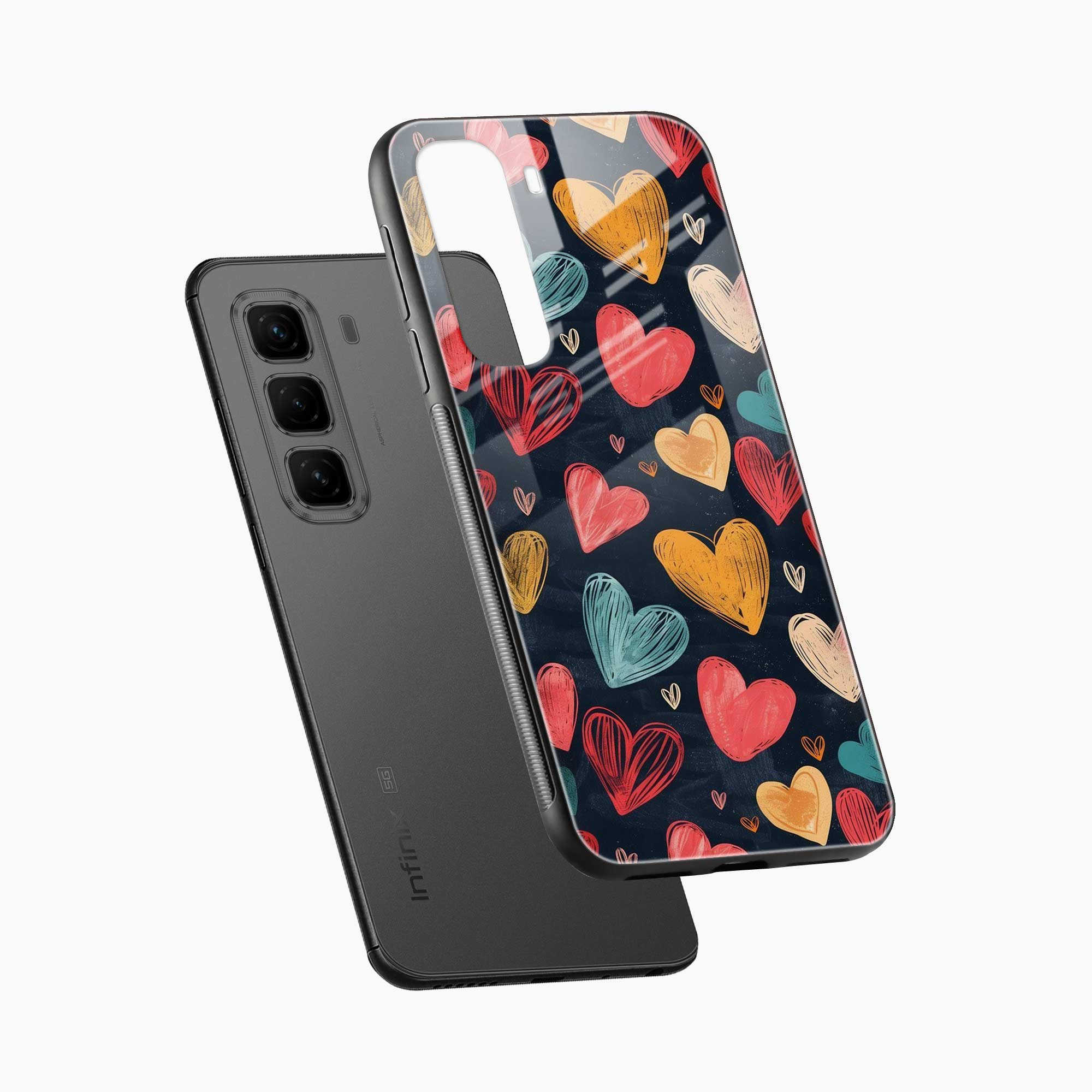 Colorful Hearts Infinix Hot 50 5G Back Cover