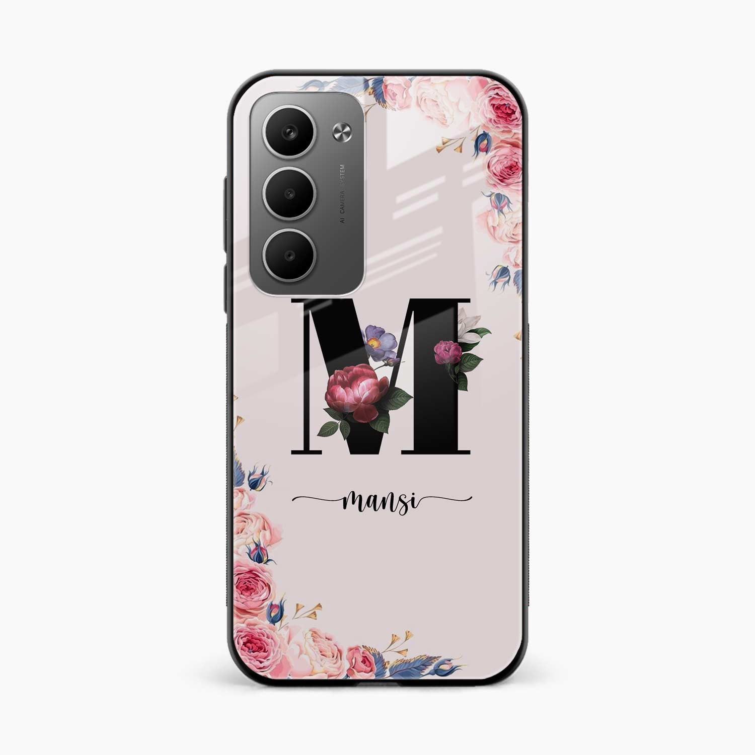 Floral Name Personalised Redmi 15 5G Back Cover