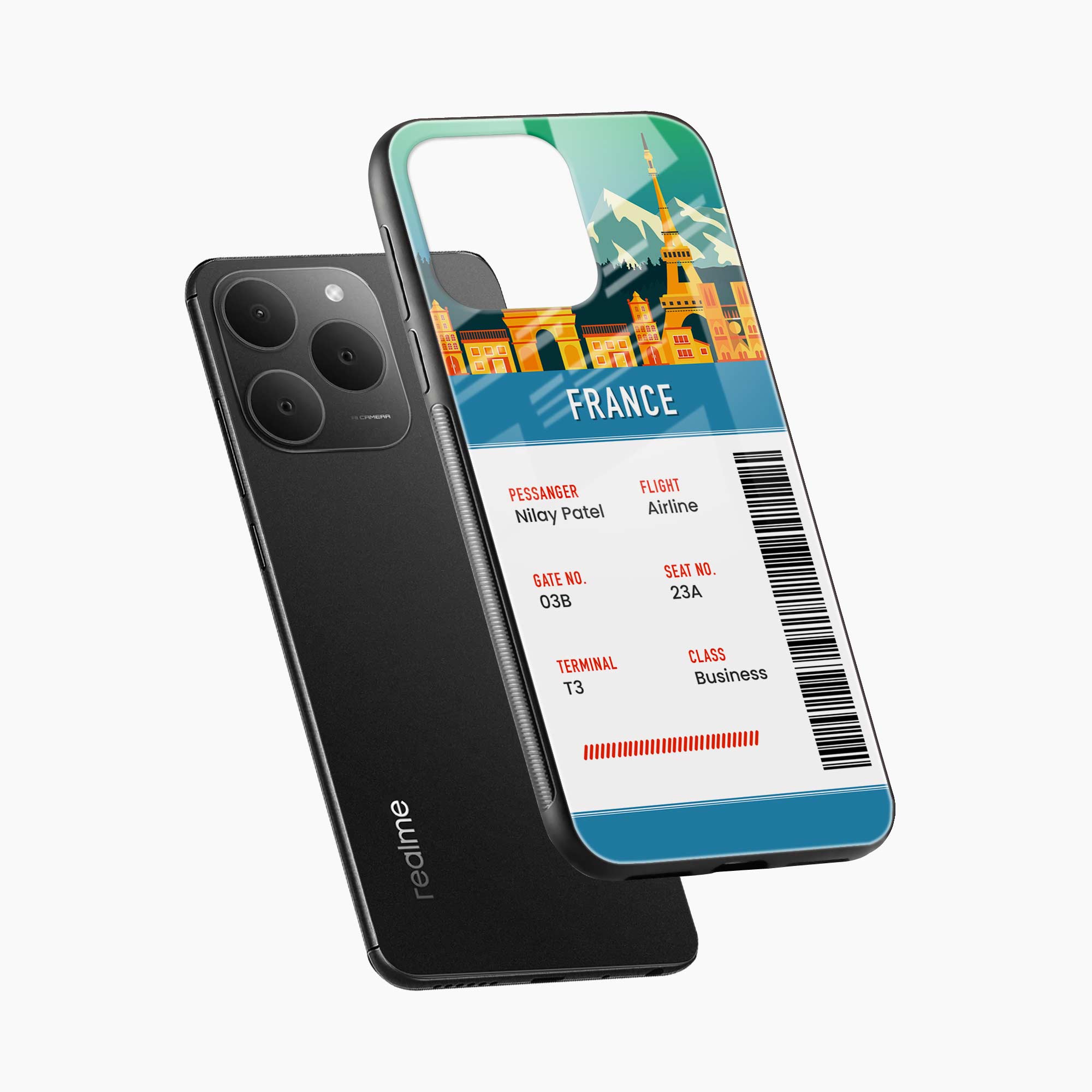 France Boarding Pass Realme 15t 5G Back Cover