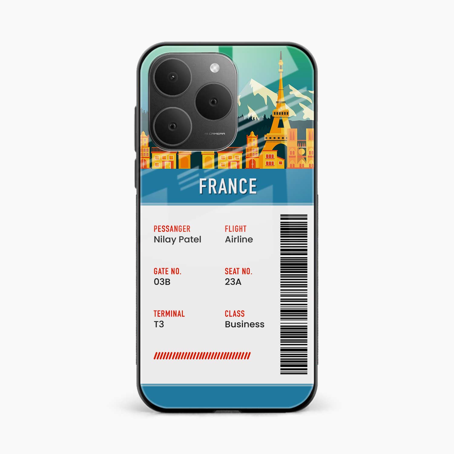 France Boarding Pass Realme 15t 5G Back Cover