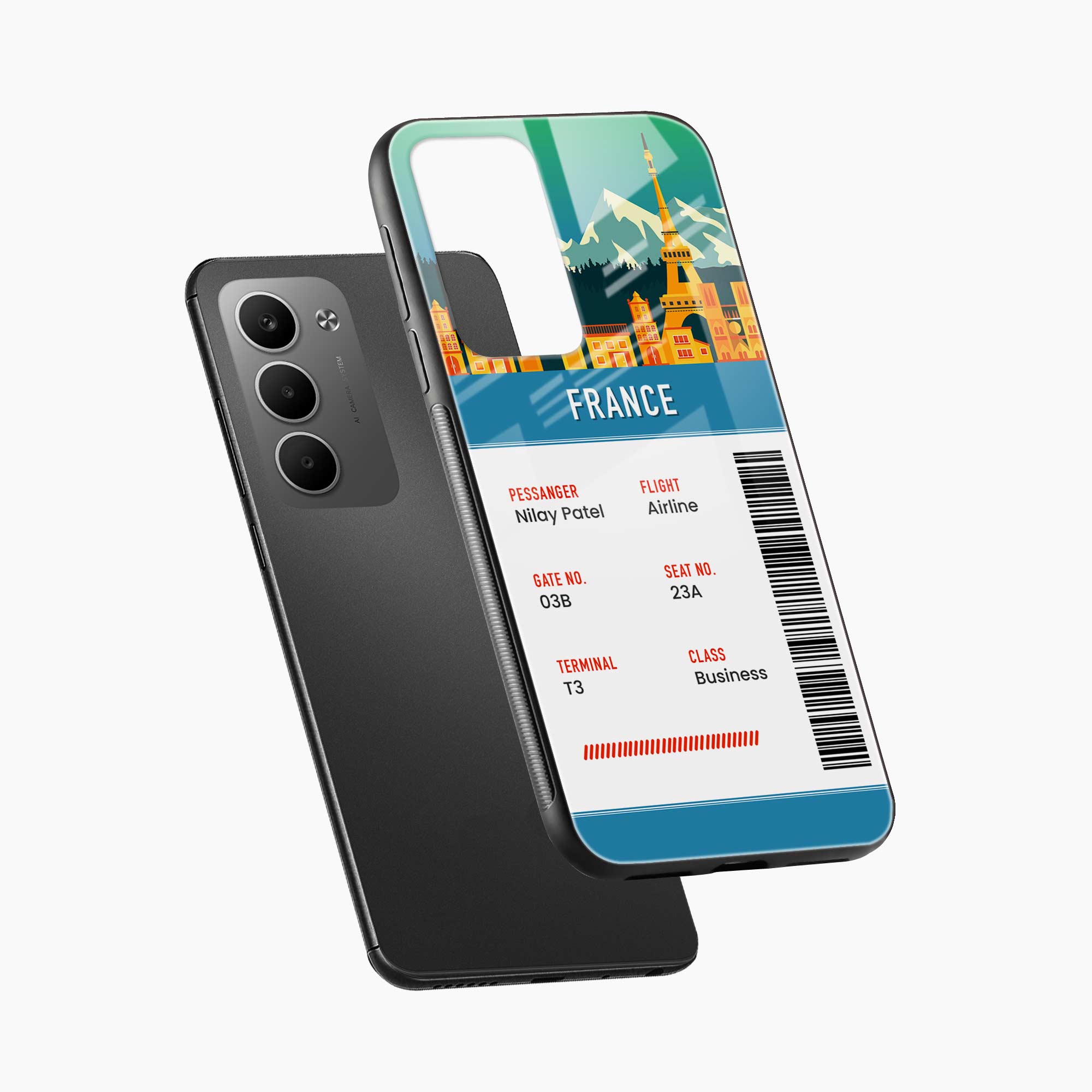 France Boarding Pass Redmi 15 5G Back Cover