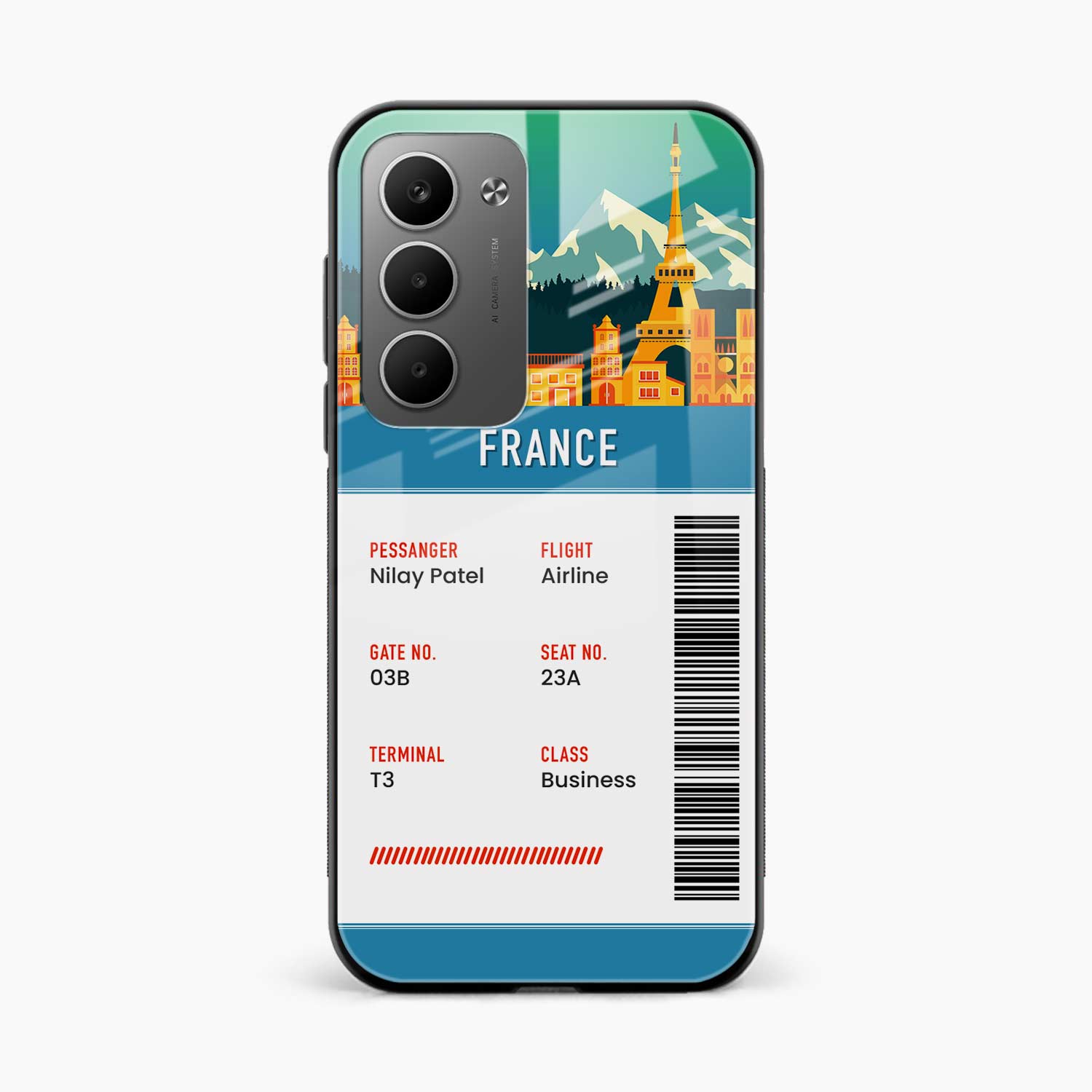 France Boarding Pass Redmi 15 5G Back Cover