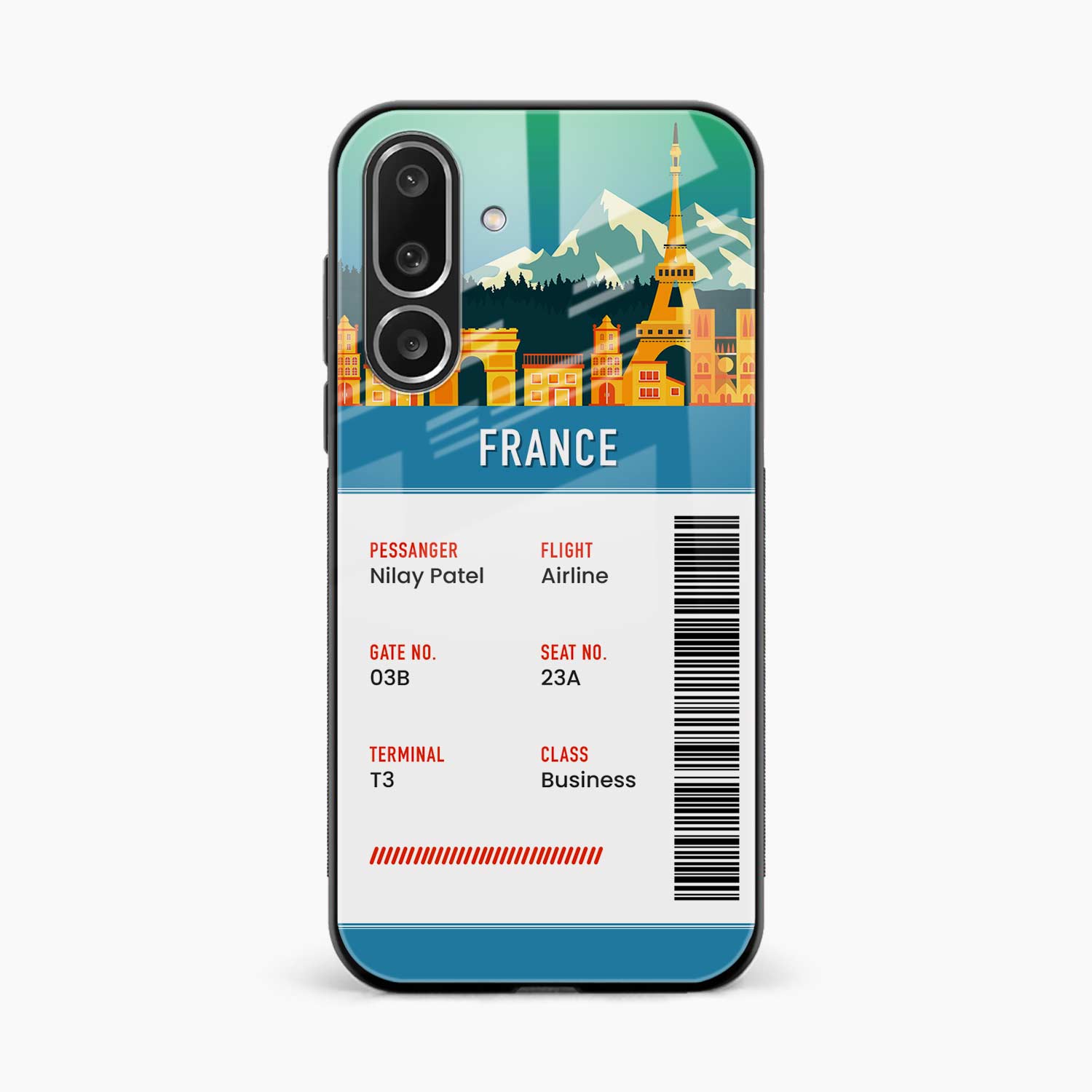 France Boarding Pass Samsung F36 5G Back Cover