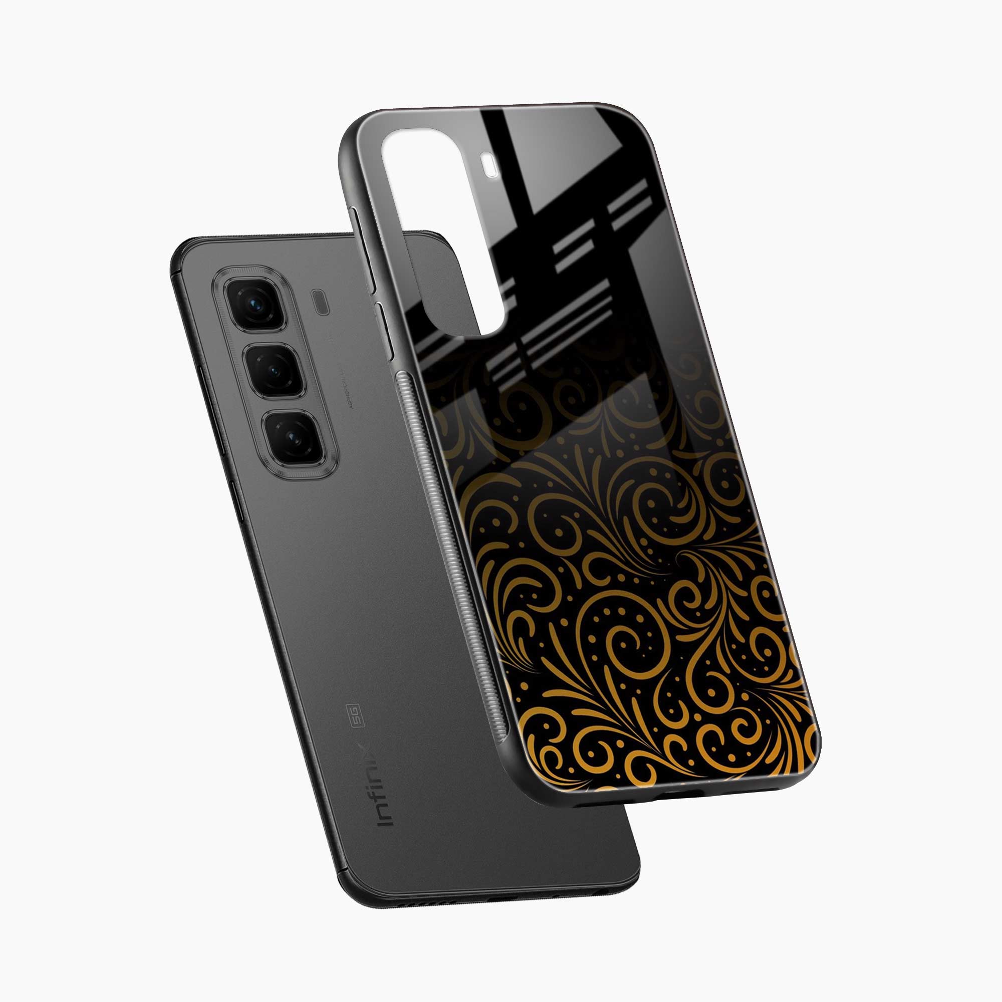 Golden Swirl Infinix Hot 50 5G Back Cover