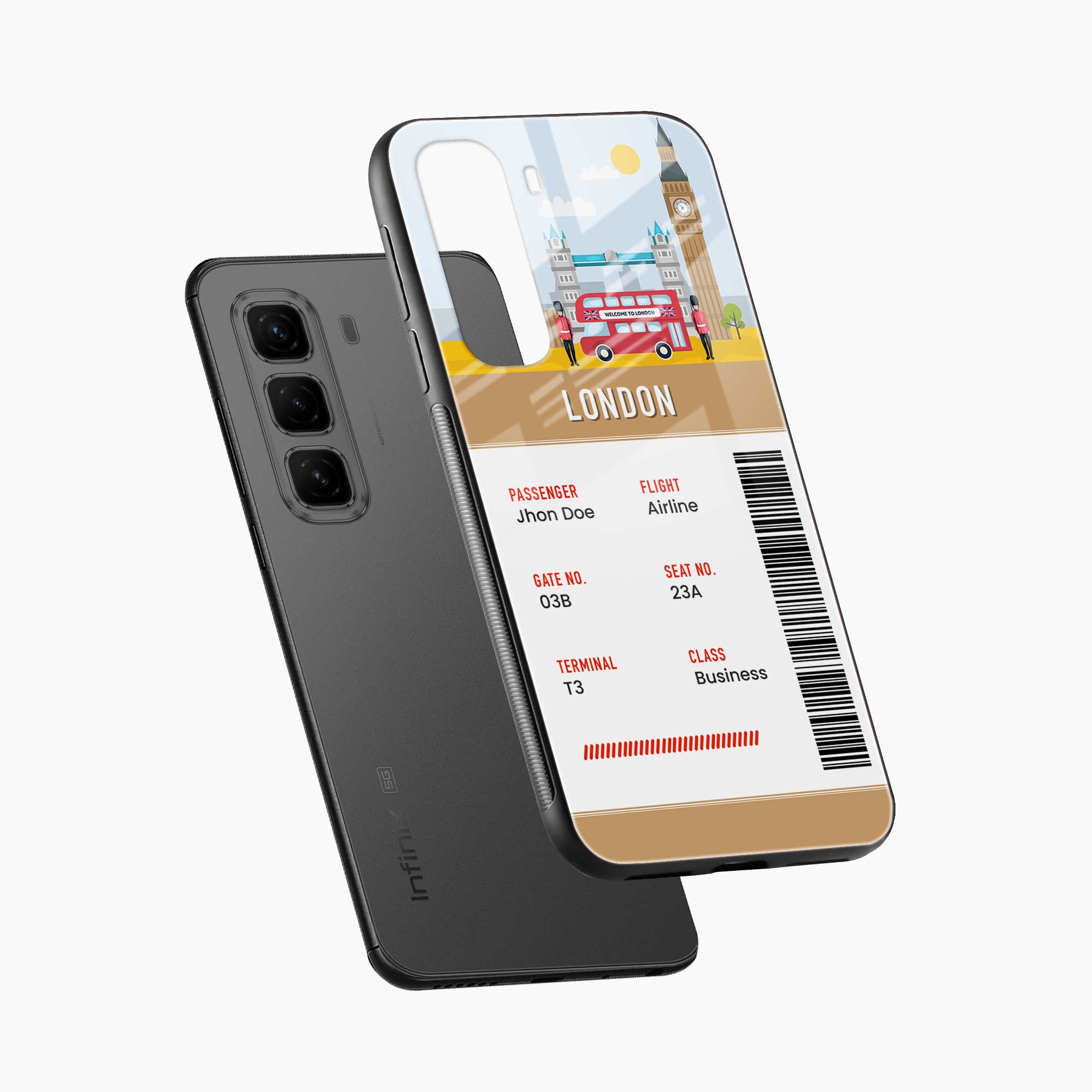 London Boarding Pass Infinix Hot 50 5G Back Cover
