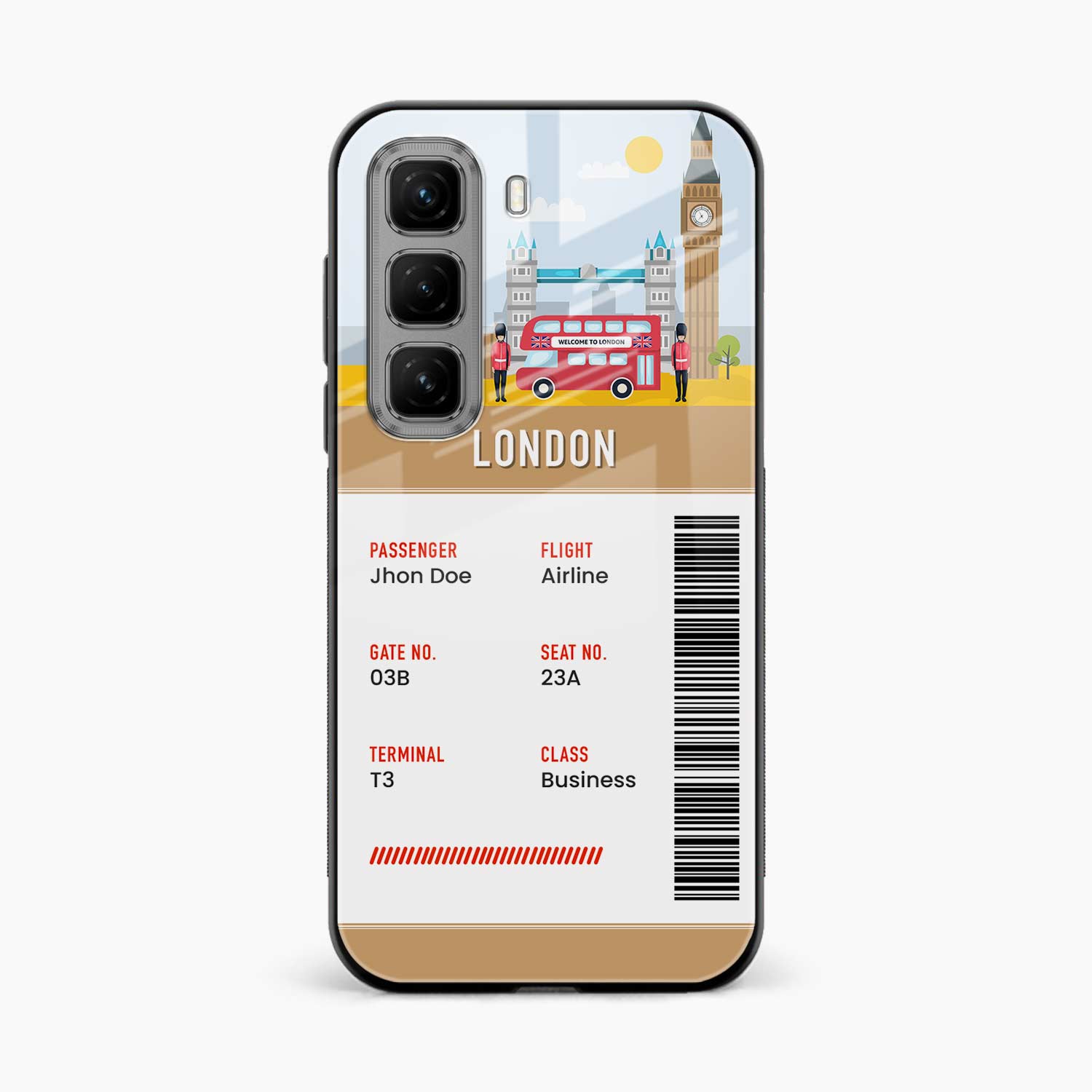 London Boarding Pass Infinix Hot 50 5G Back Cover