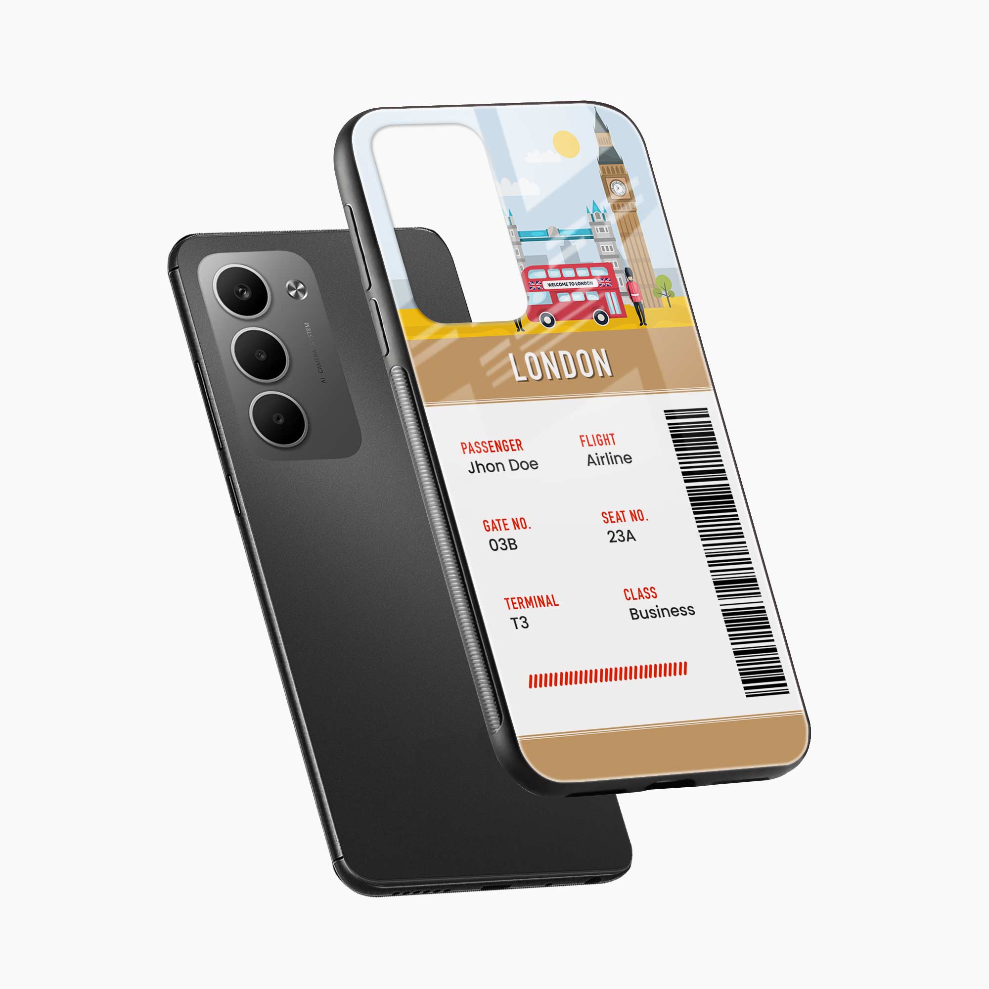 London Boarding Pass Redmi 15 5G Back Cover