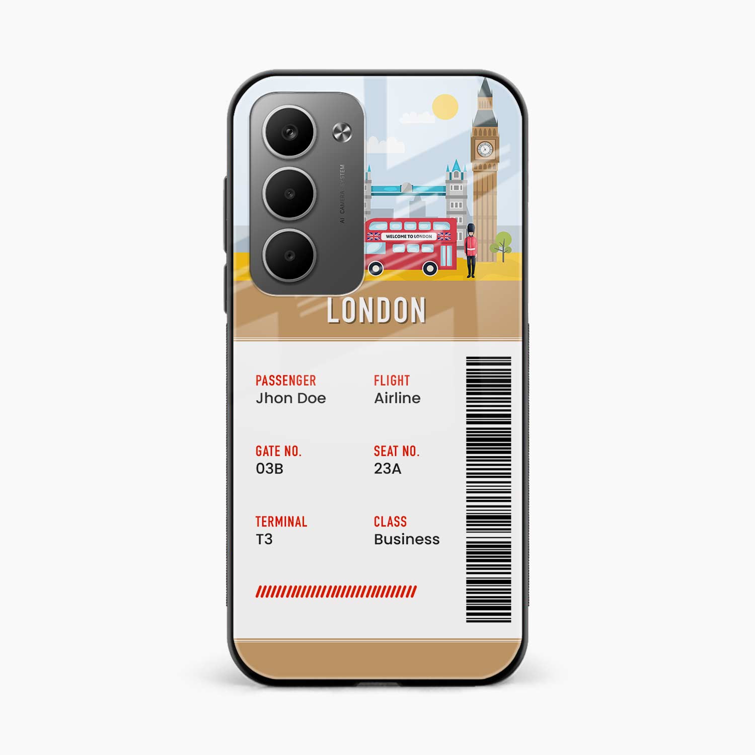 London Boarding Pass Redmi 15 5G Back Cover