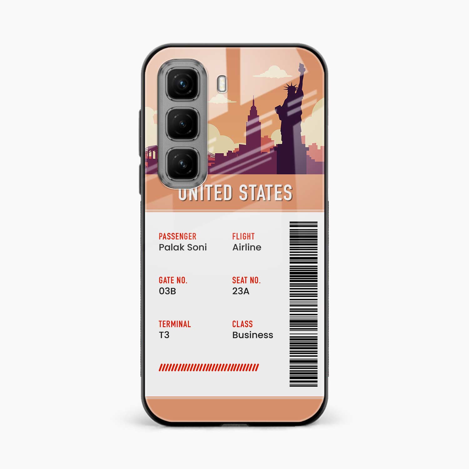 United States Boarding Pass Infinix Hot 50 5G Back Cover