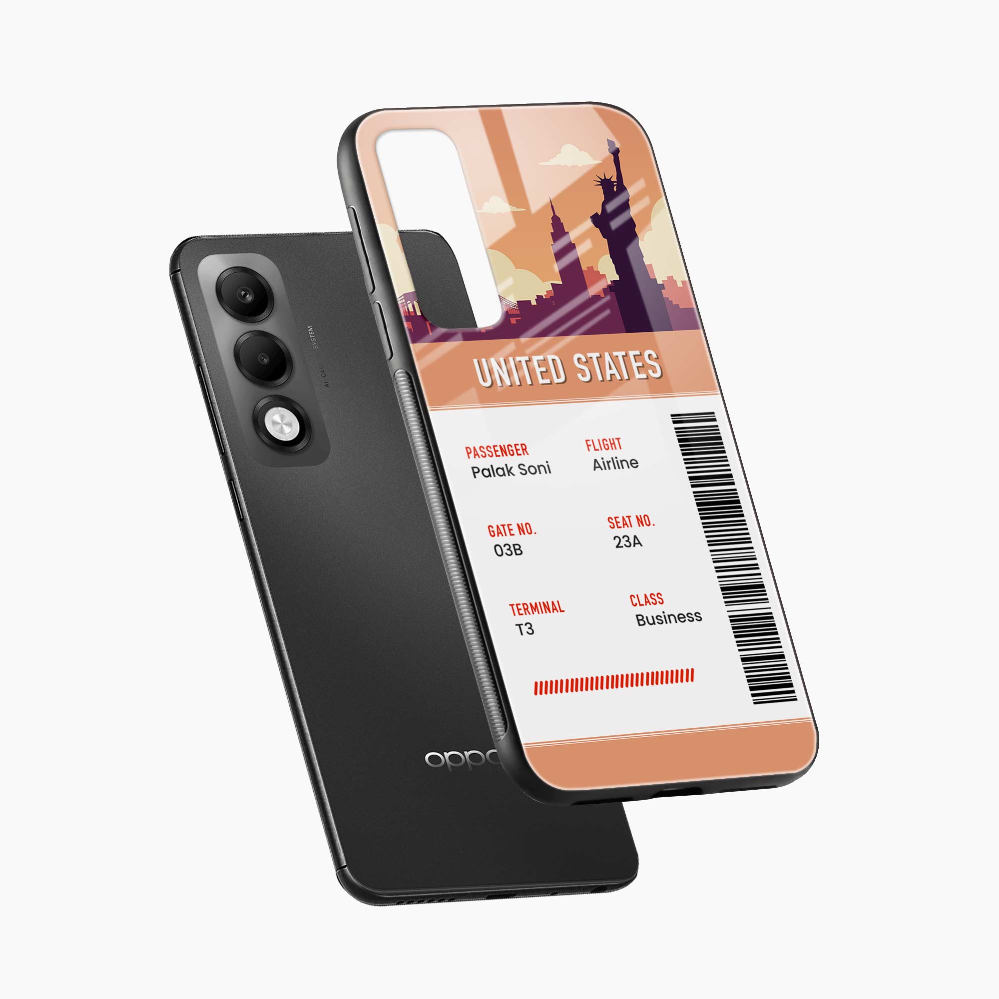 United States Boarding Pass Oppo K13x 5G Back Cover