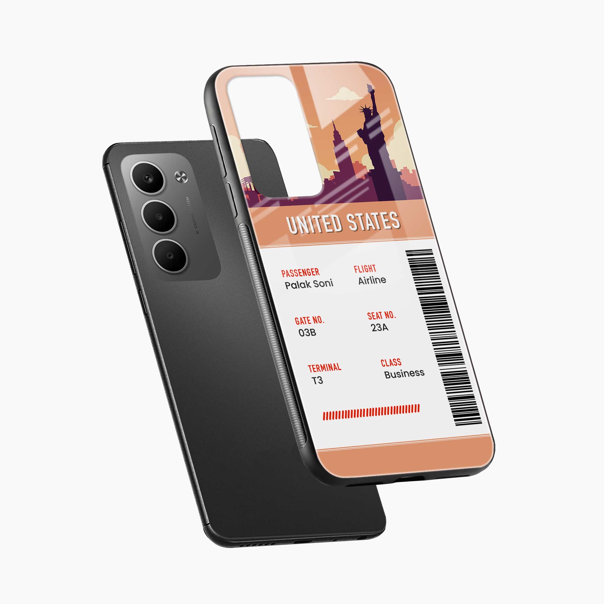 United States Boarding Pass Redmi 15 5G Back Cover