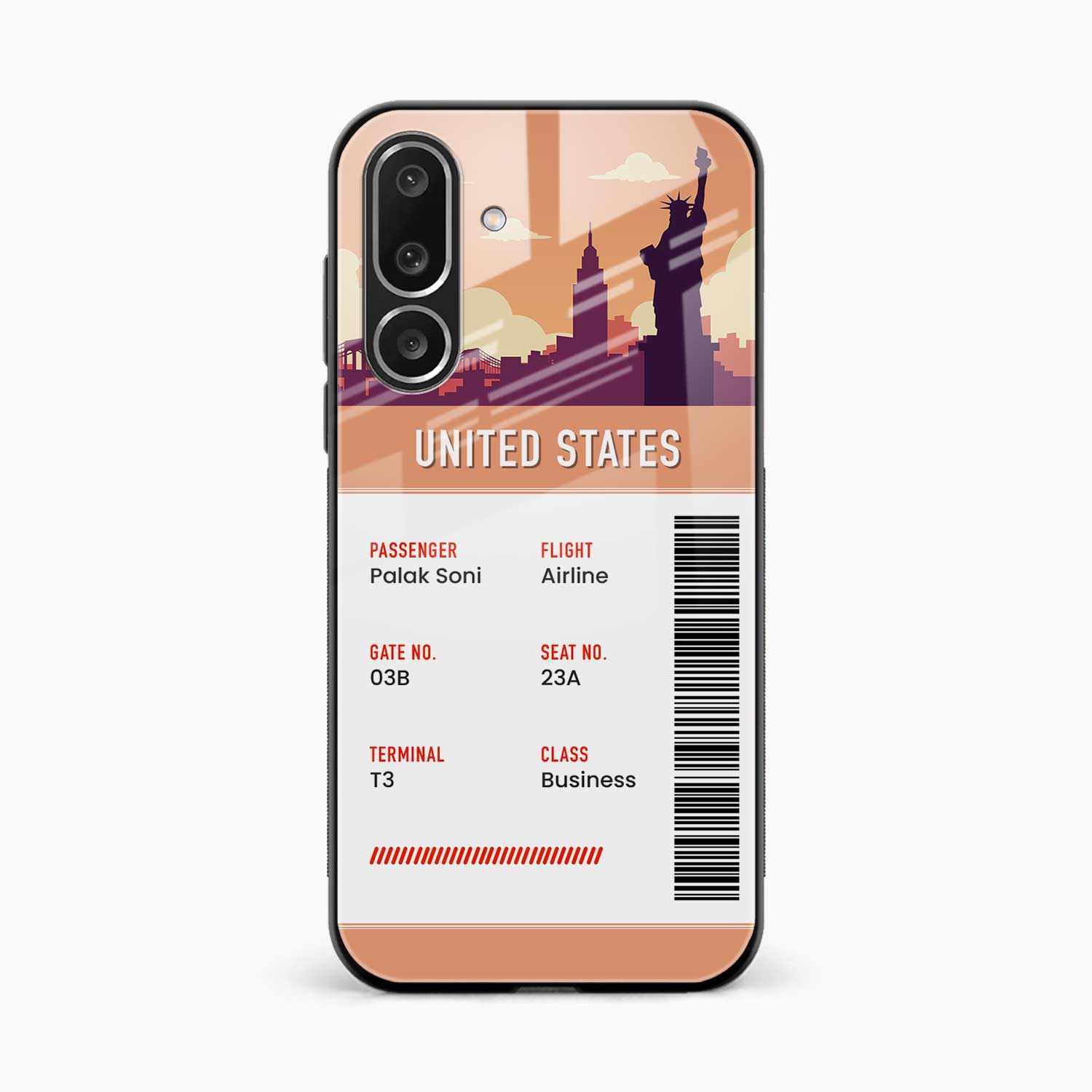 United States Boarding Pass Samsung F36 5G Back Cover