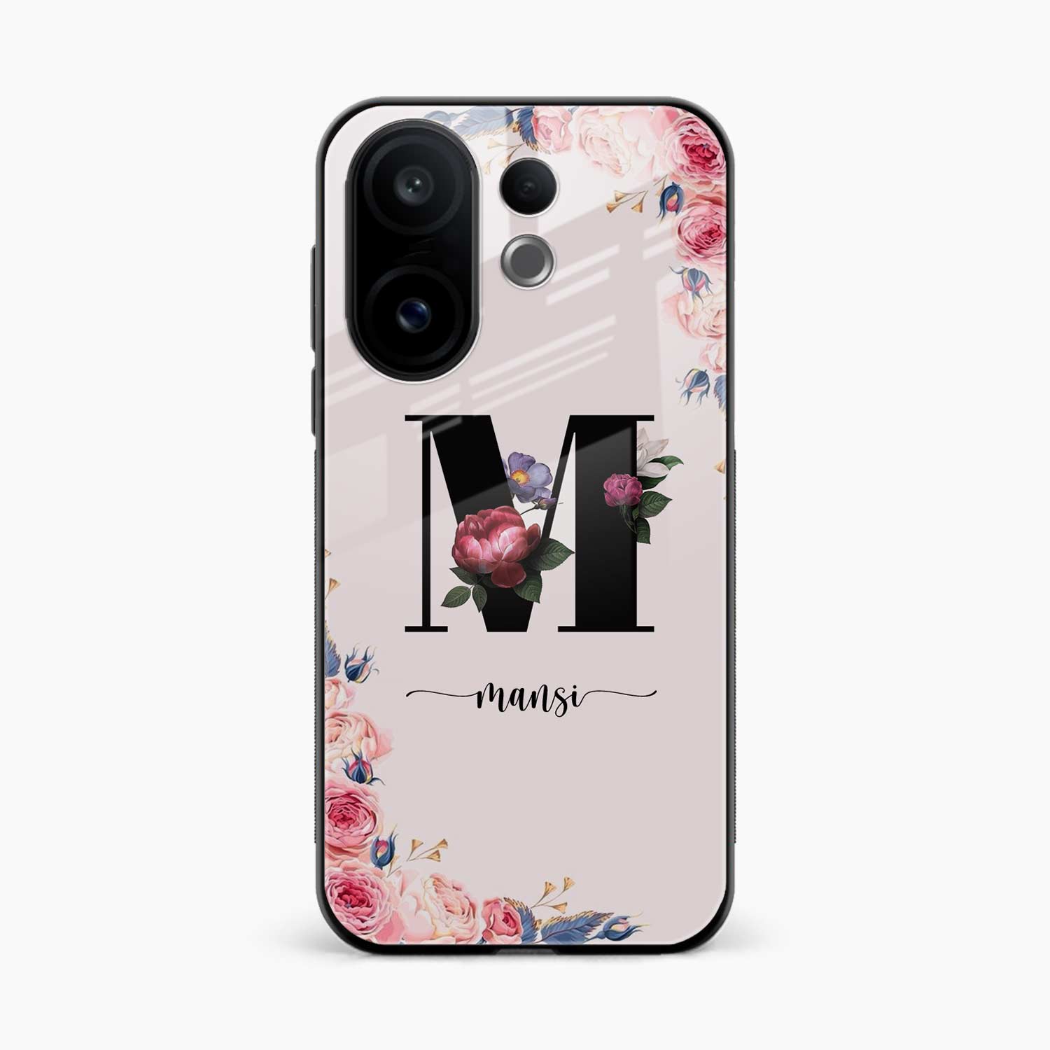 Floral Name Personalised Vivo V60 5G Back Cover