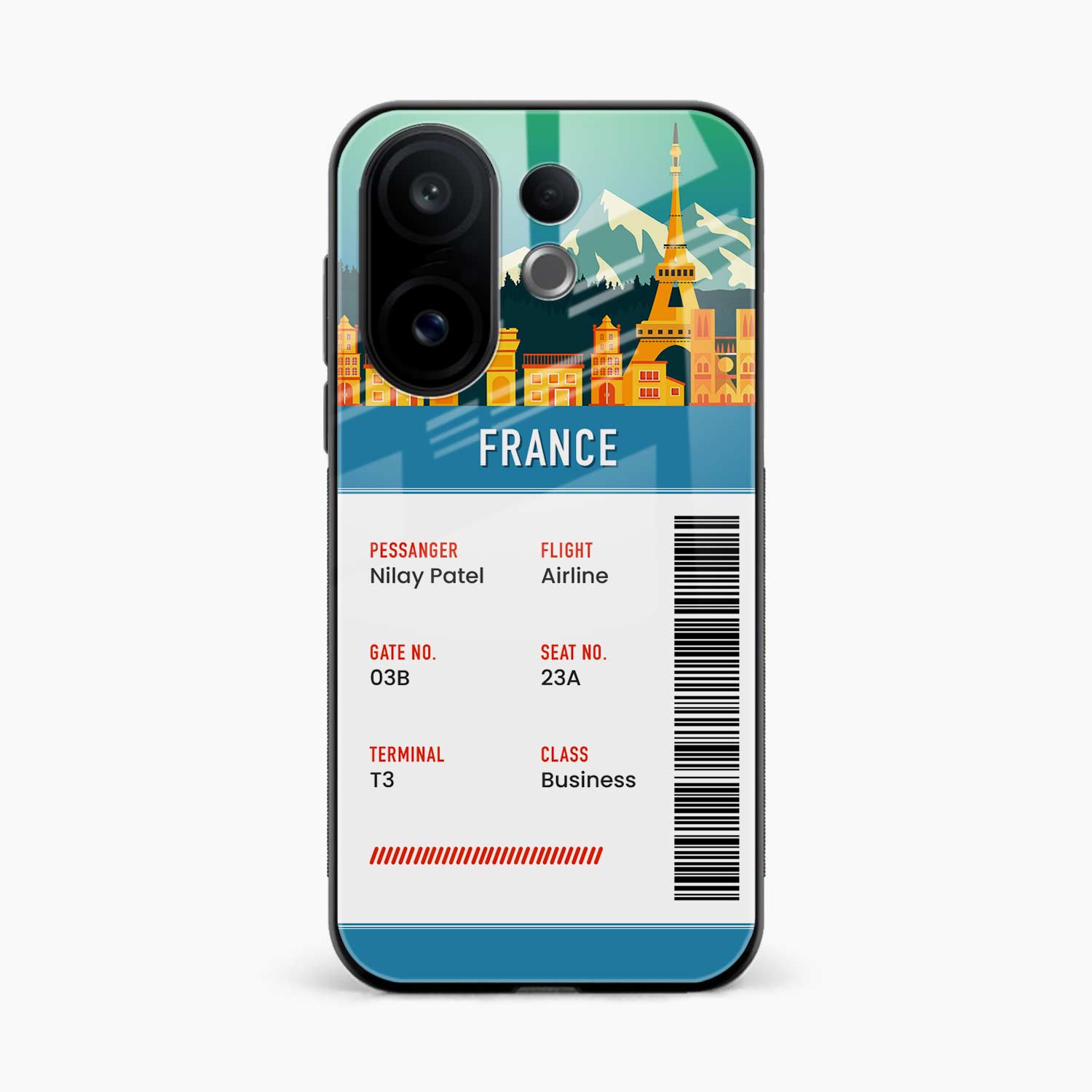France Boarding Pass Vivo V60 5G Back Cover
