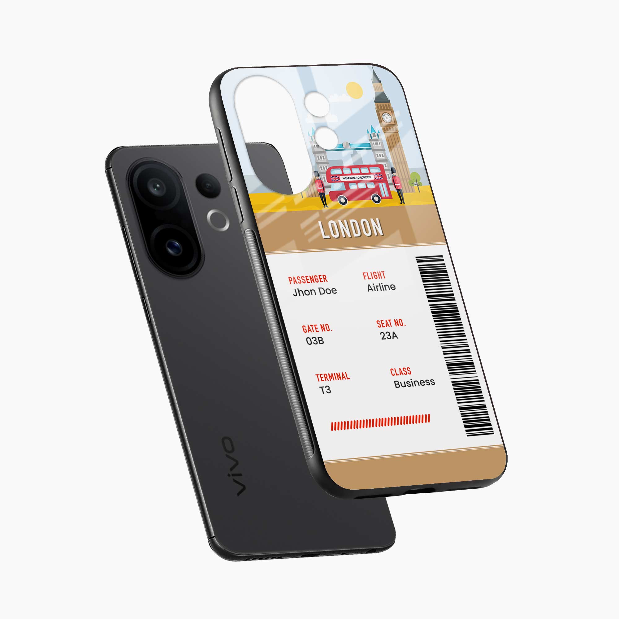 London Boarding Pass Vivo V60 5G Back Cover