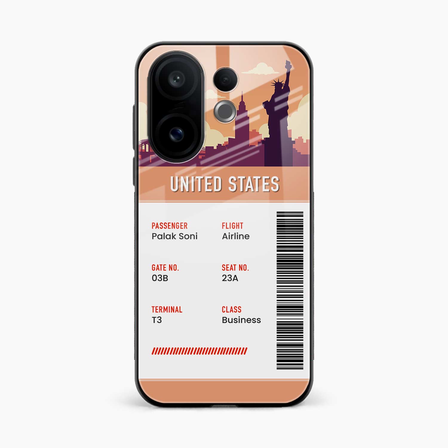 United States Boarding Pass Vivo V60 5G Back Cover