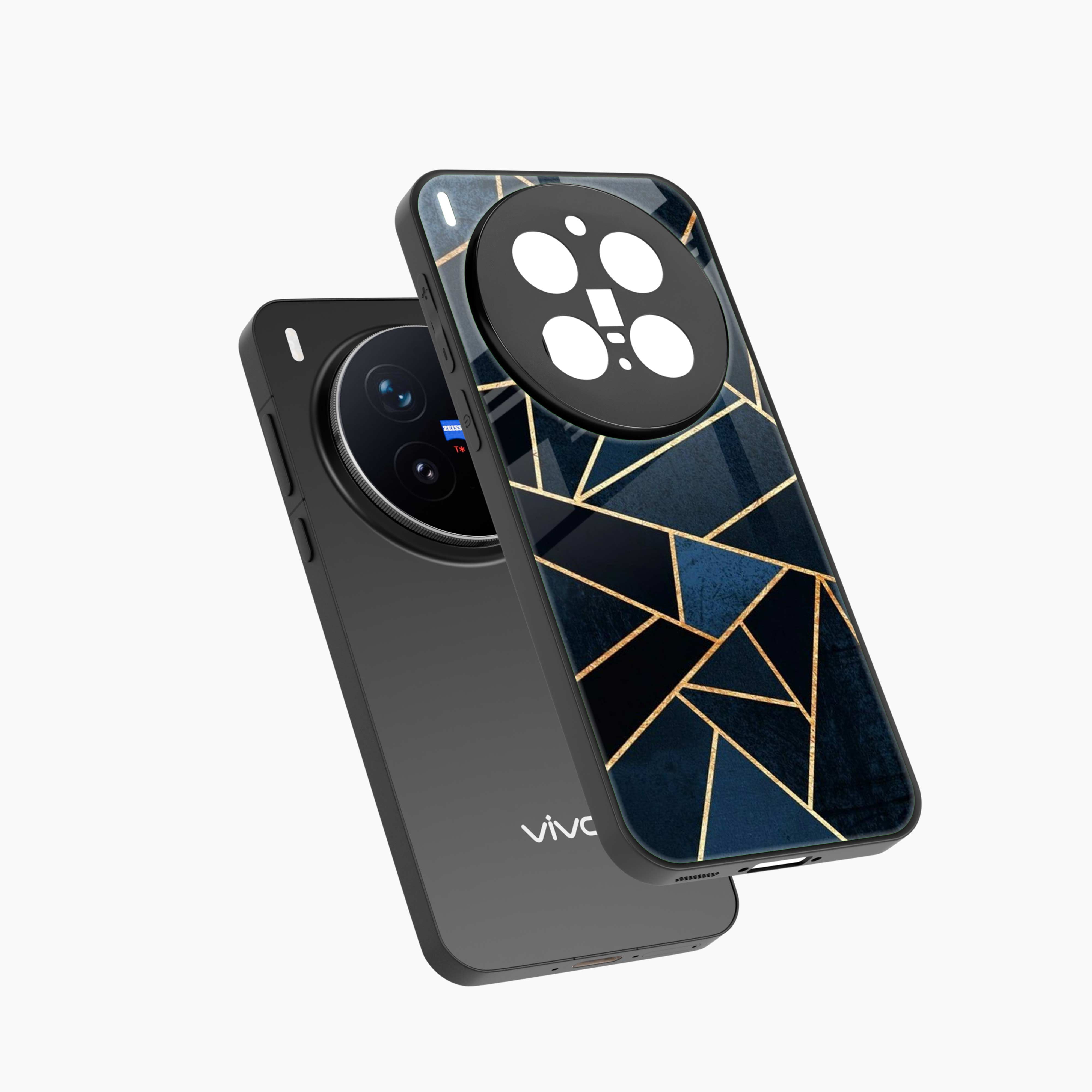 Diagonal Marble Golden Cut Vivo X300 Pro 5G Back Cover