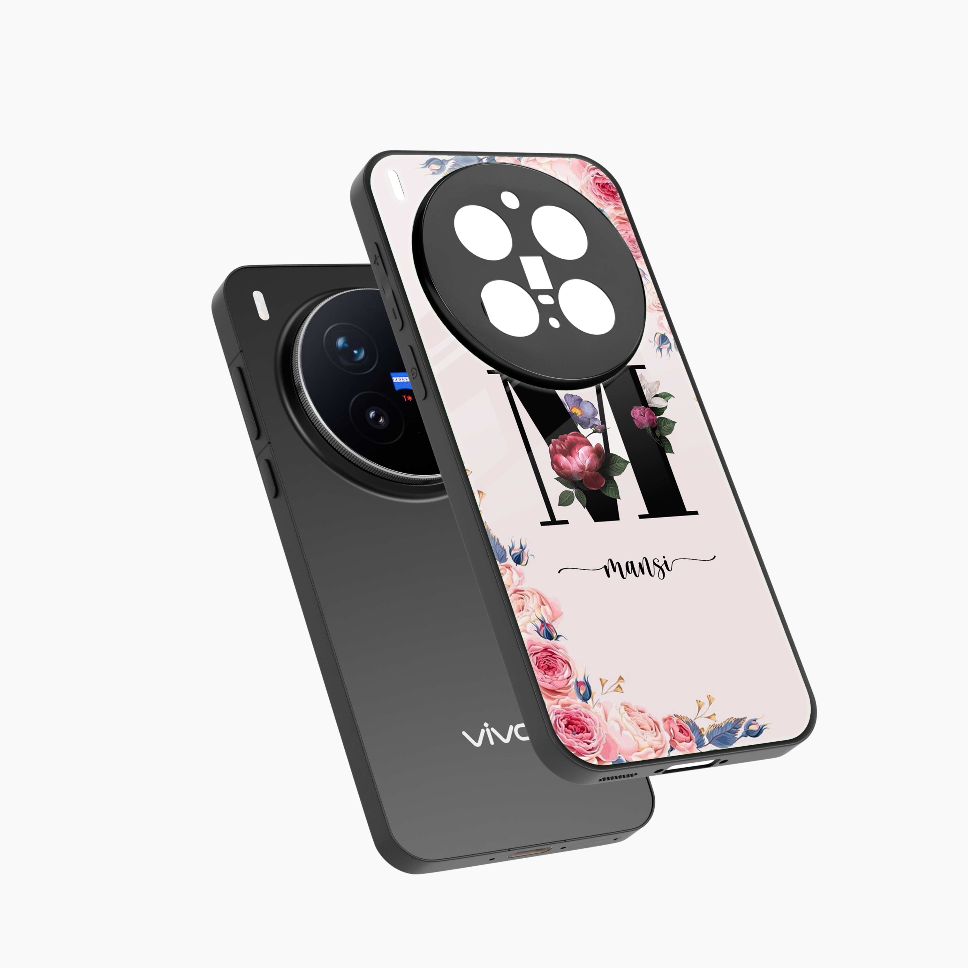 Floral Name Personalised Vivo X300 Pro 5G Back Cover