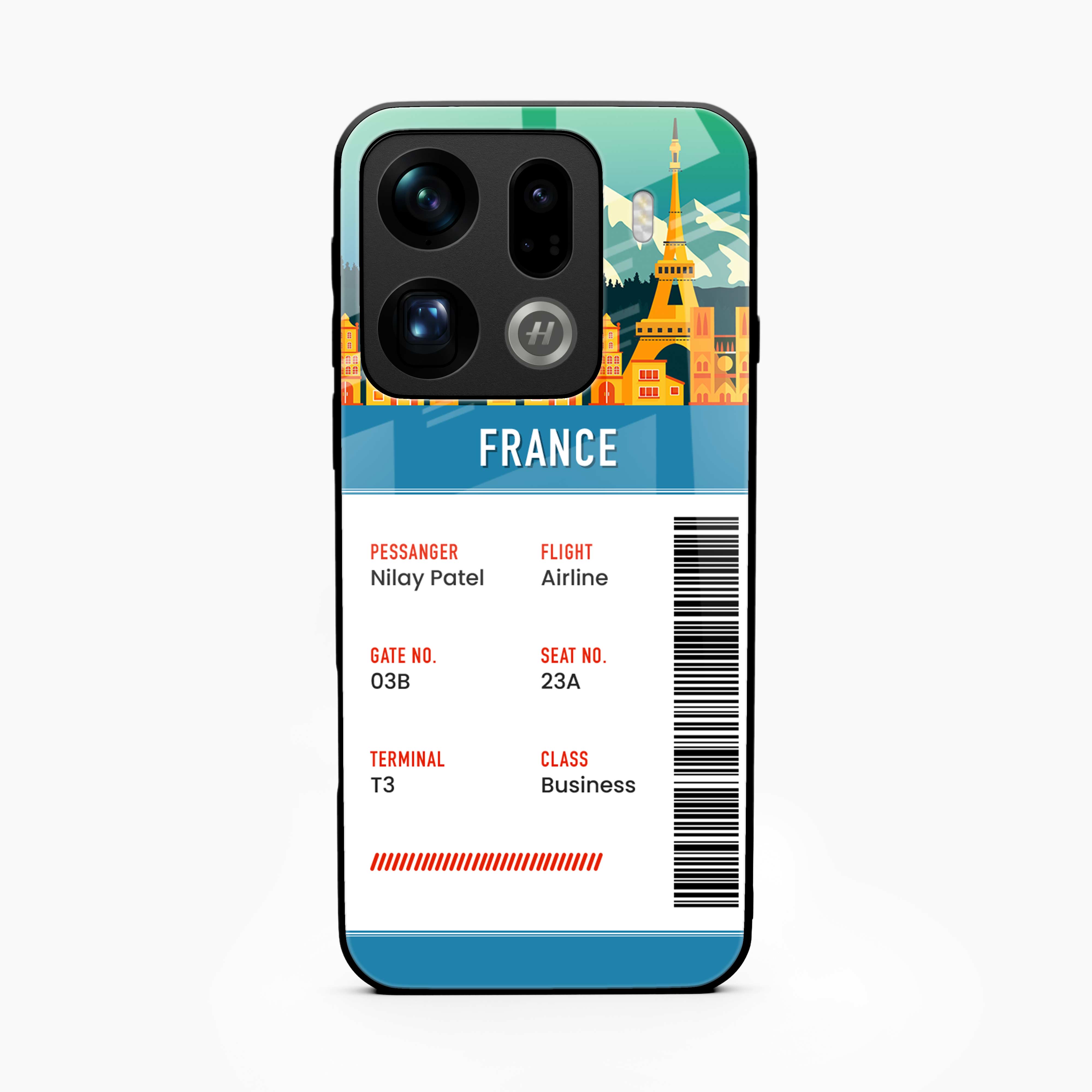 France Boarding Pass Oppo Find X9 Pro 5G Back Cover
