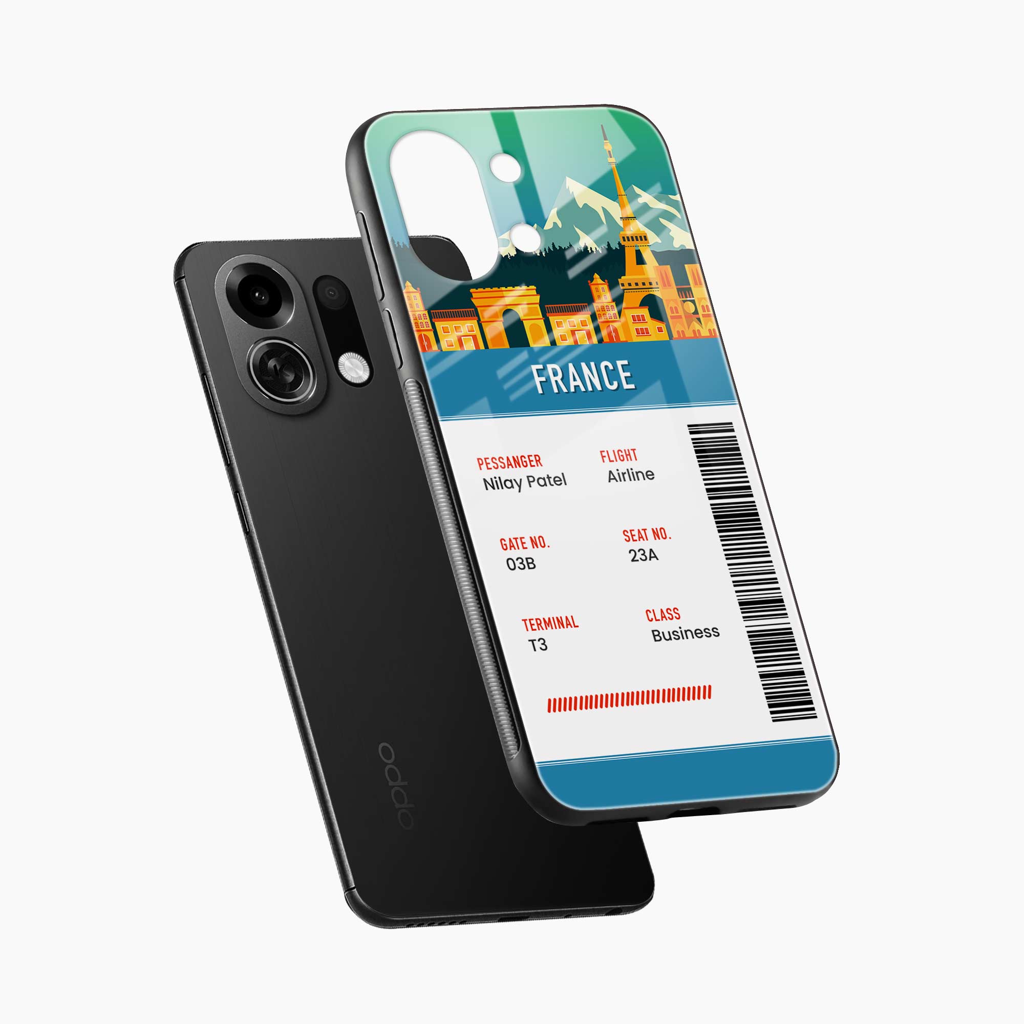 France Boarding Pass Oppo K13 Turbo Pro 5G Back Cover