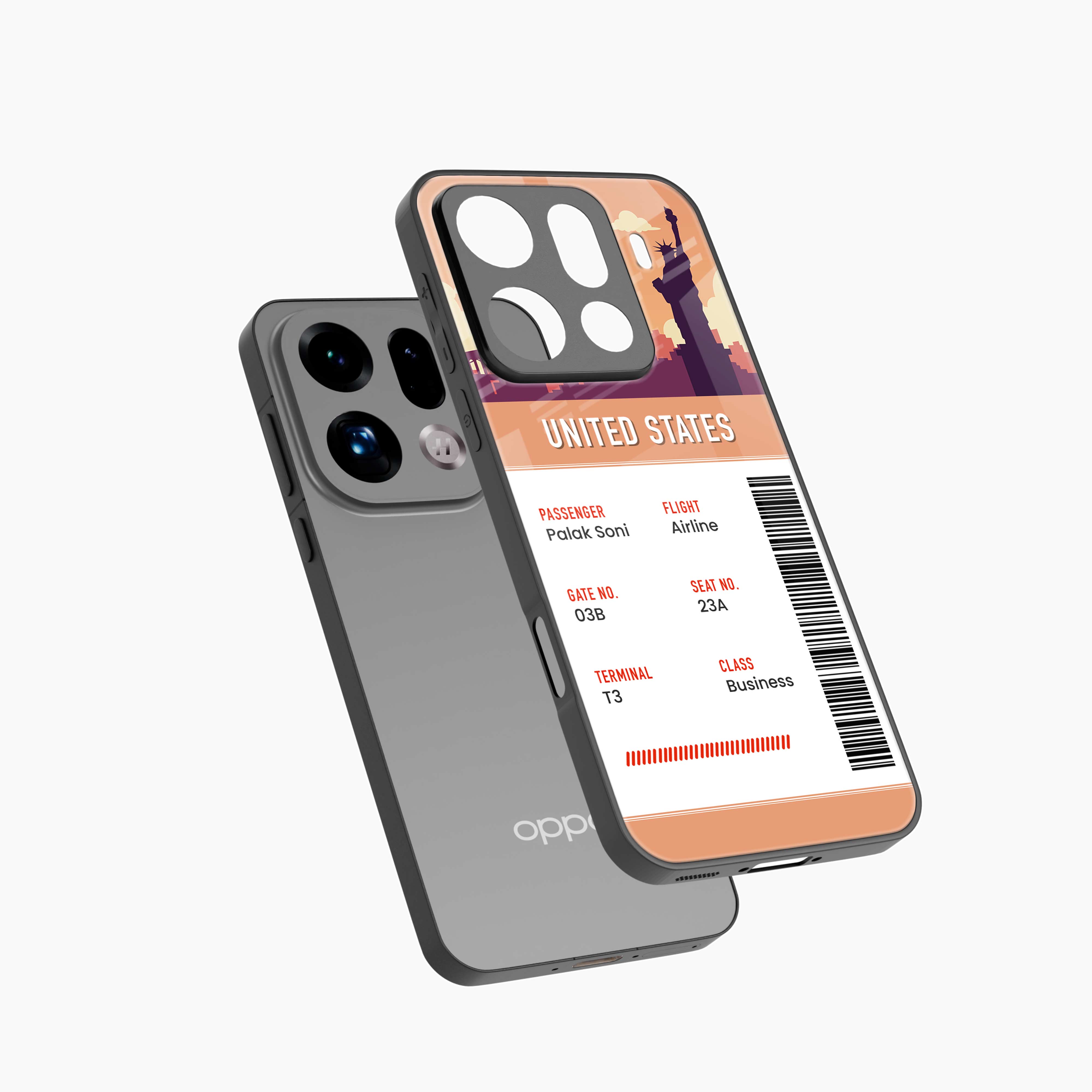 United States Boarding Pass Oppo Find X9 Pro 5G Back Cover