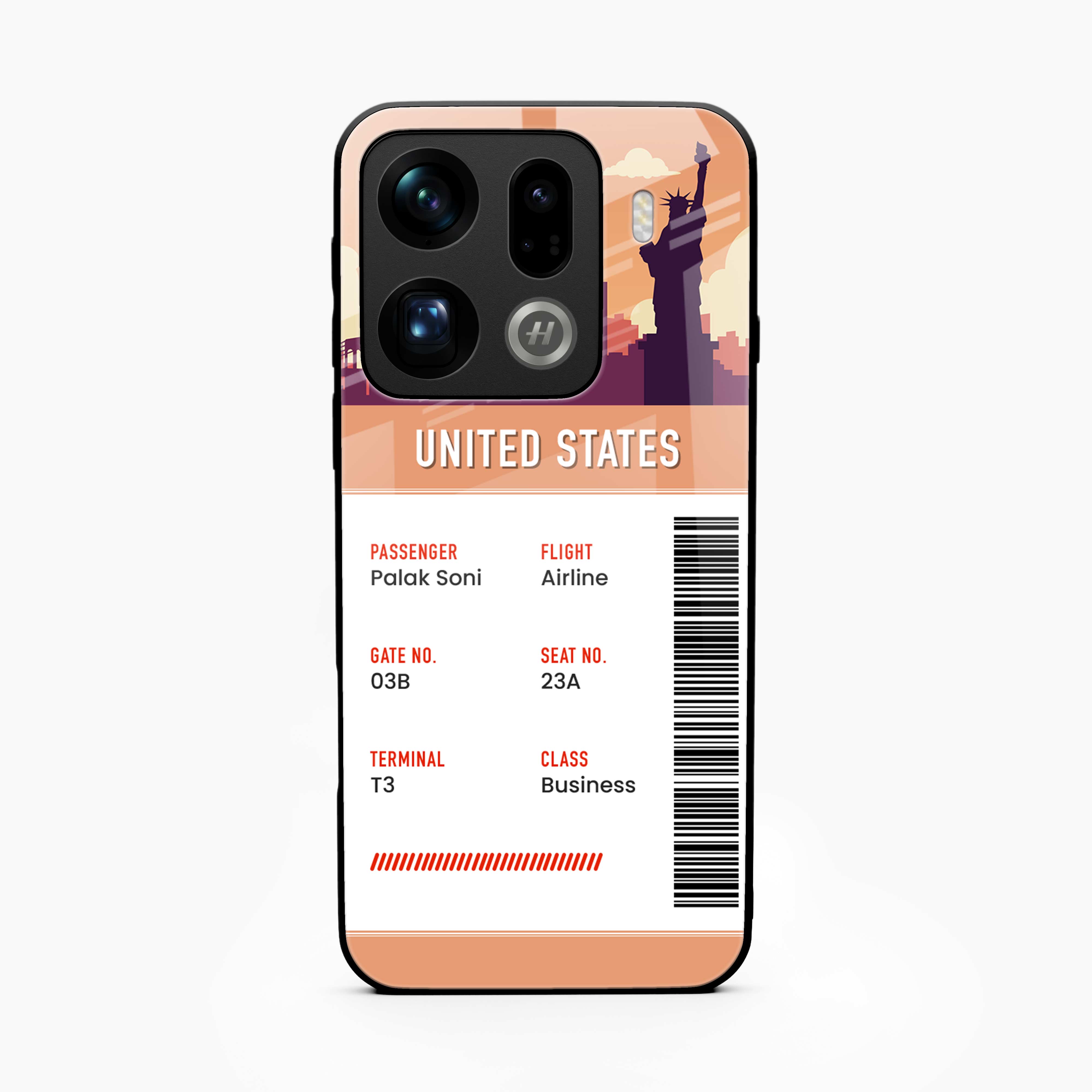 United States Boarding Pass Oppo Find X9 Pro 5G Back Cover