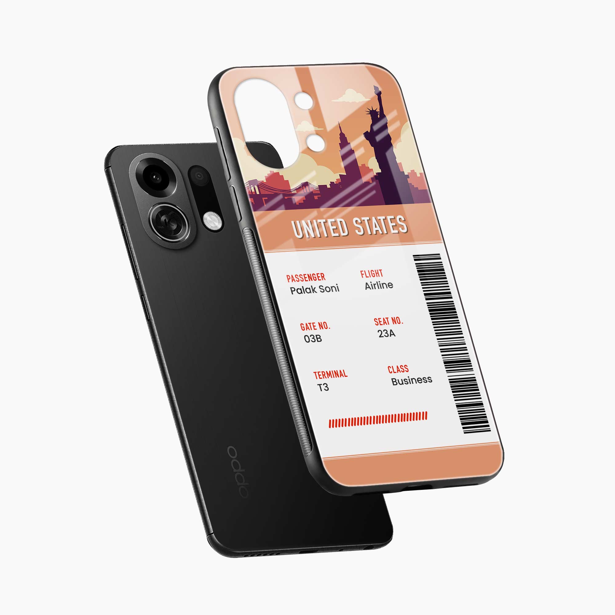 United States Boarding Pass Oppo K13 Turbo Pro 5G Back Cover