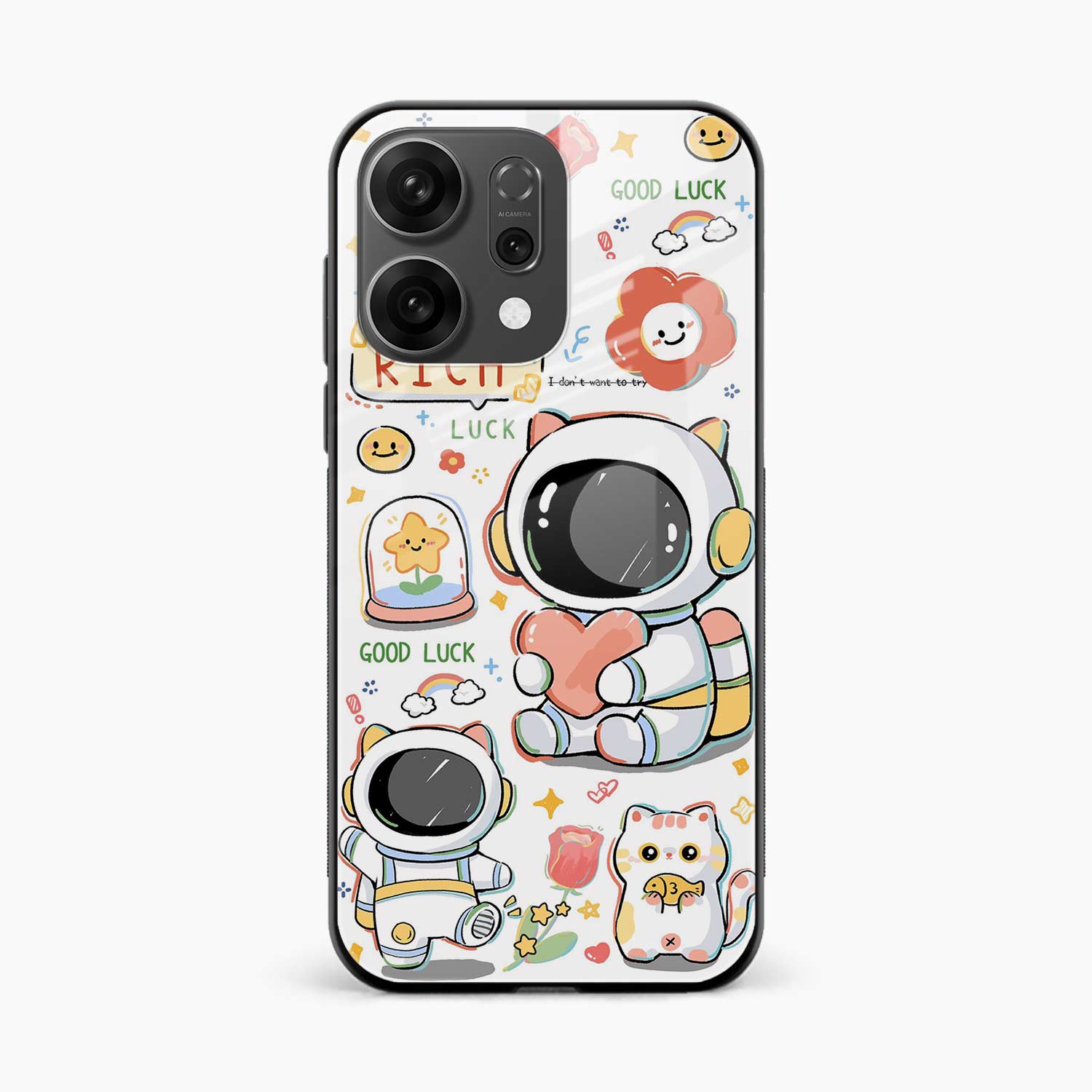 Cute Astronaut Oppo Reno 14 5G Back Cover