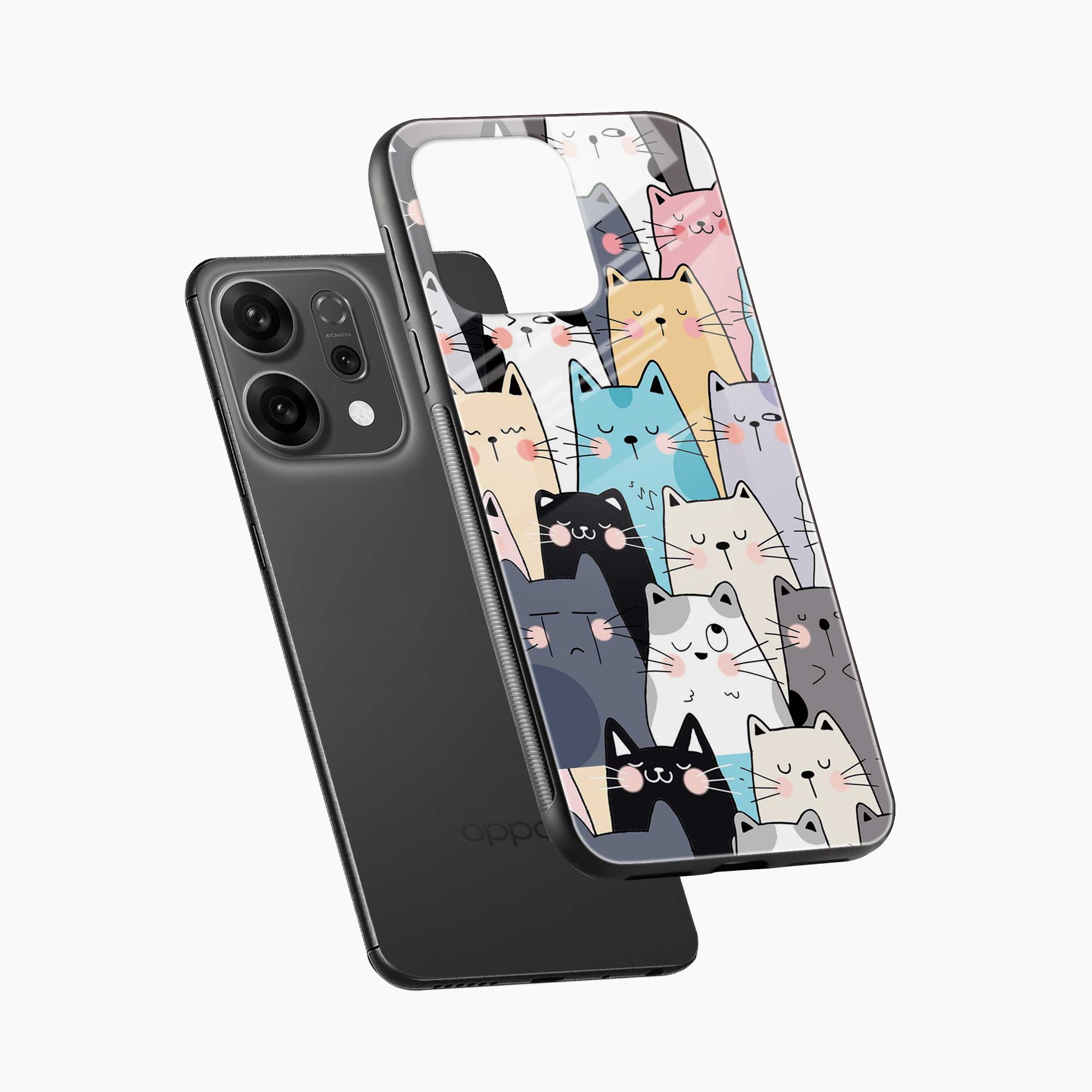 Cute Cat Oppo Reno 14 5G Back Cover