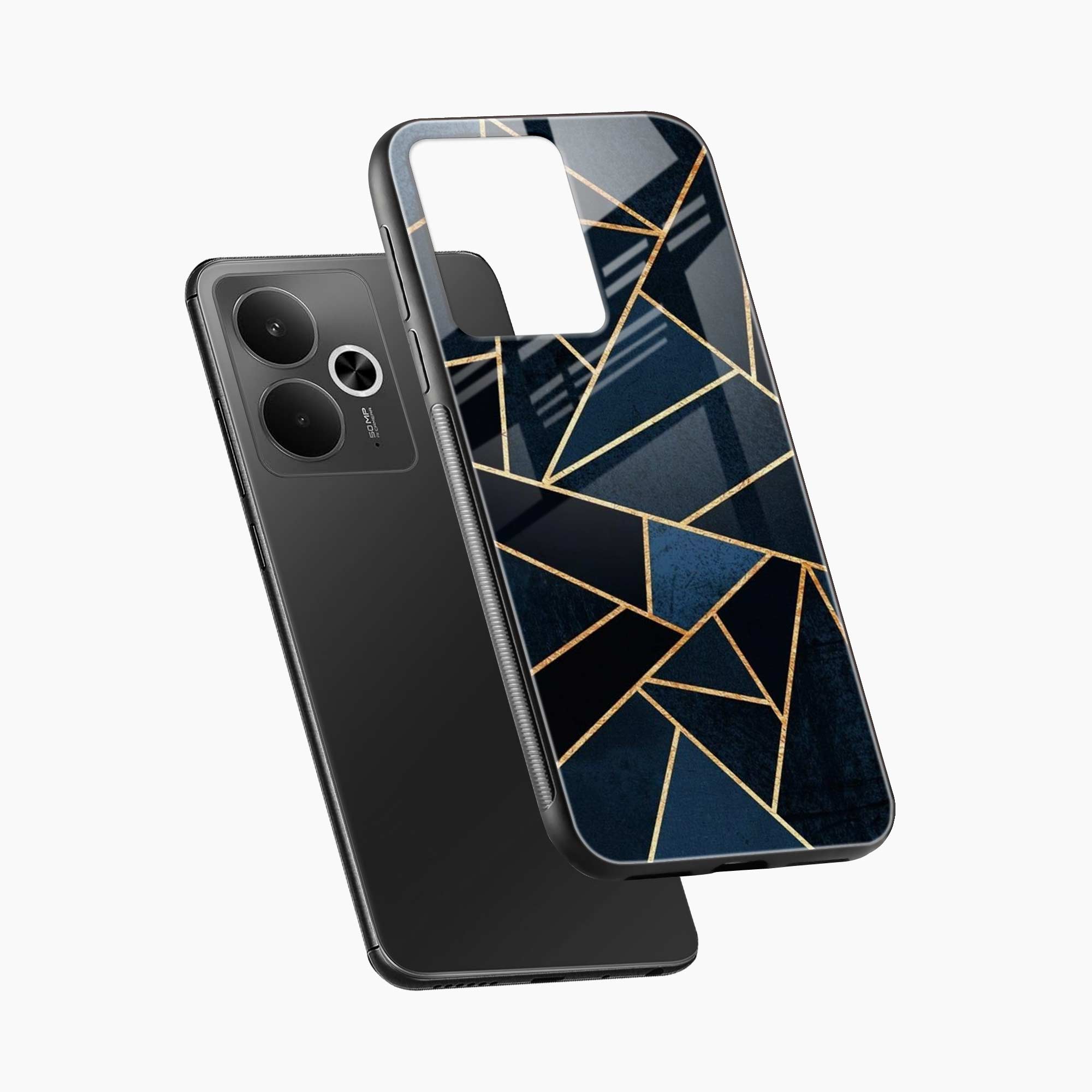 Diagonal Marble Golden Cut Realme 14t 5G Back Cover