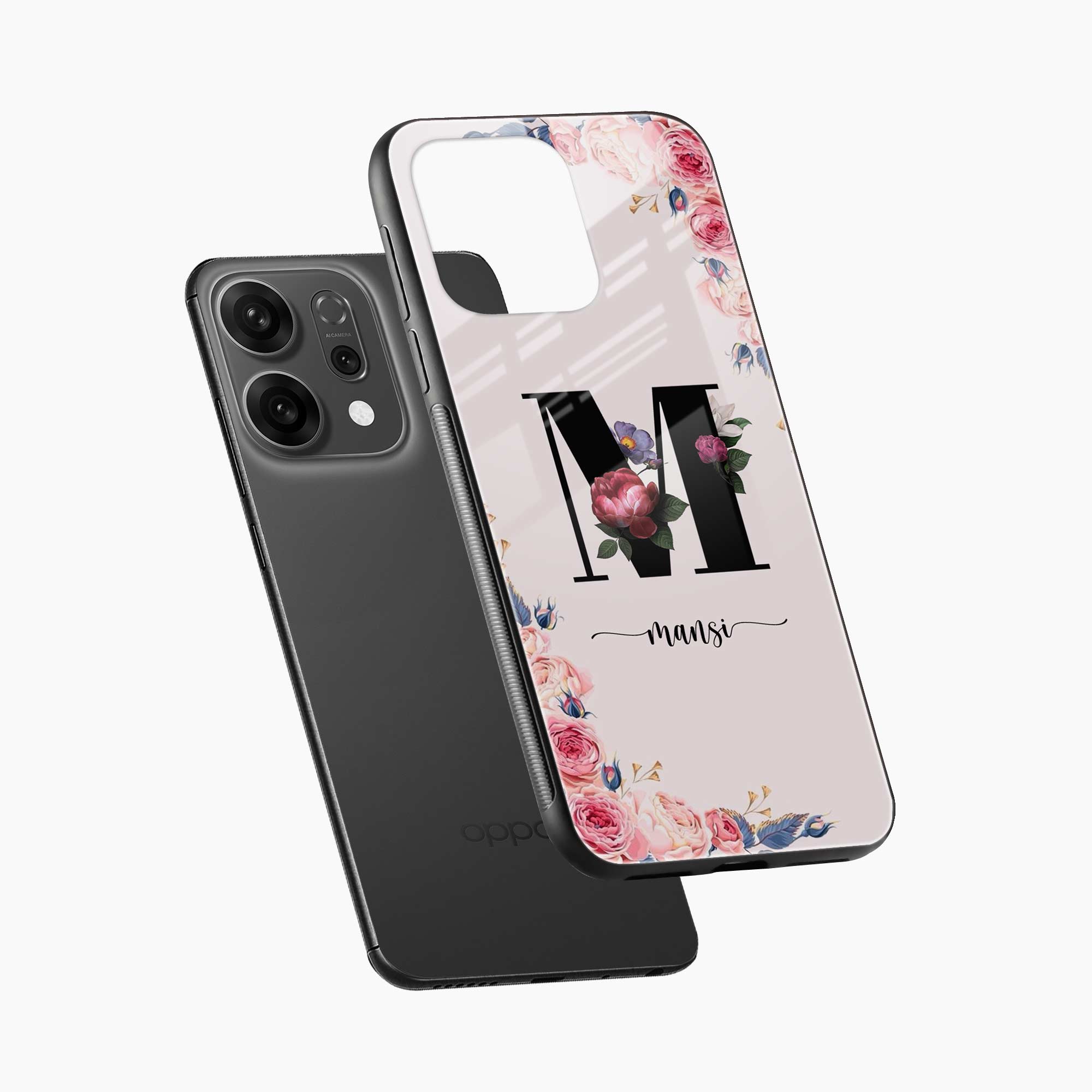 Floral Name Personalised Oppo Reno 14 5G Back Cover