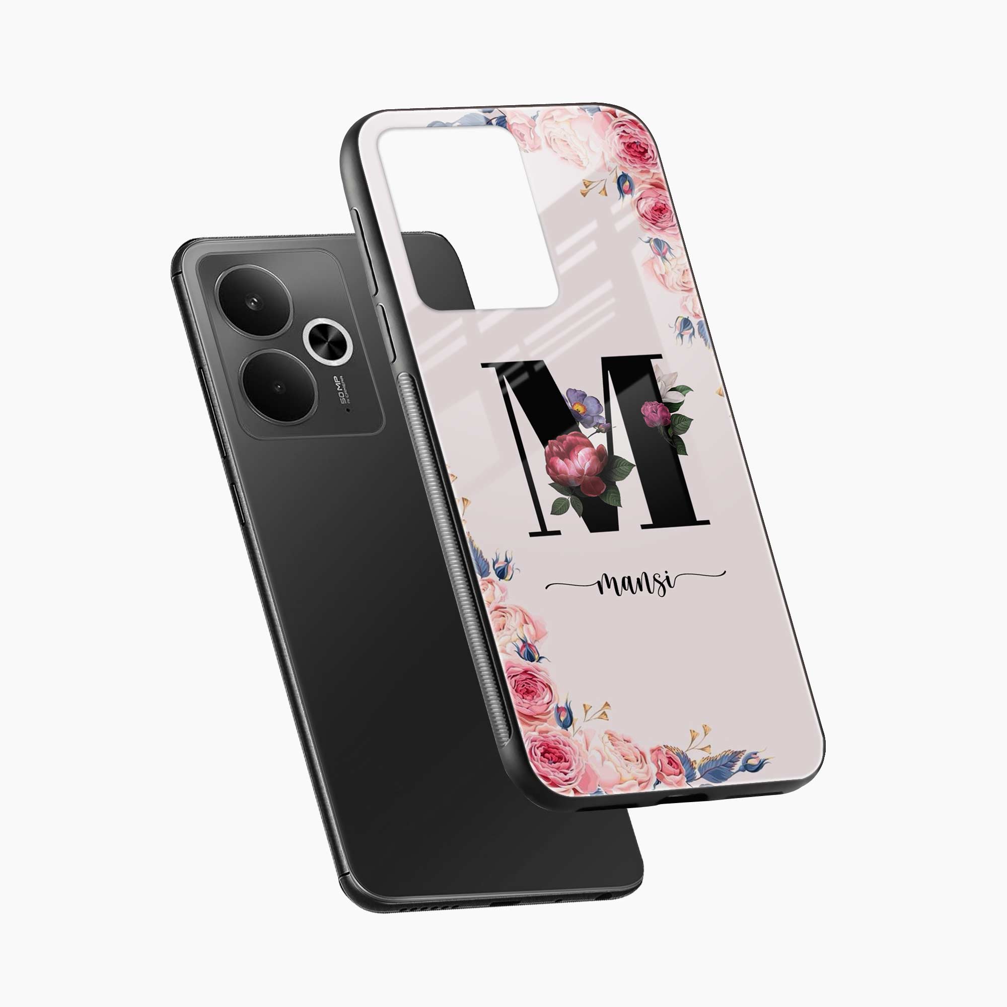 Floral Name Personalised Realme 14t 5G Back Cover